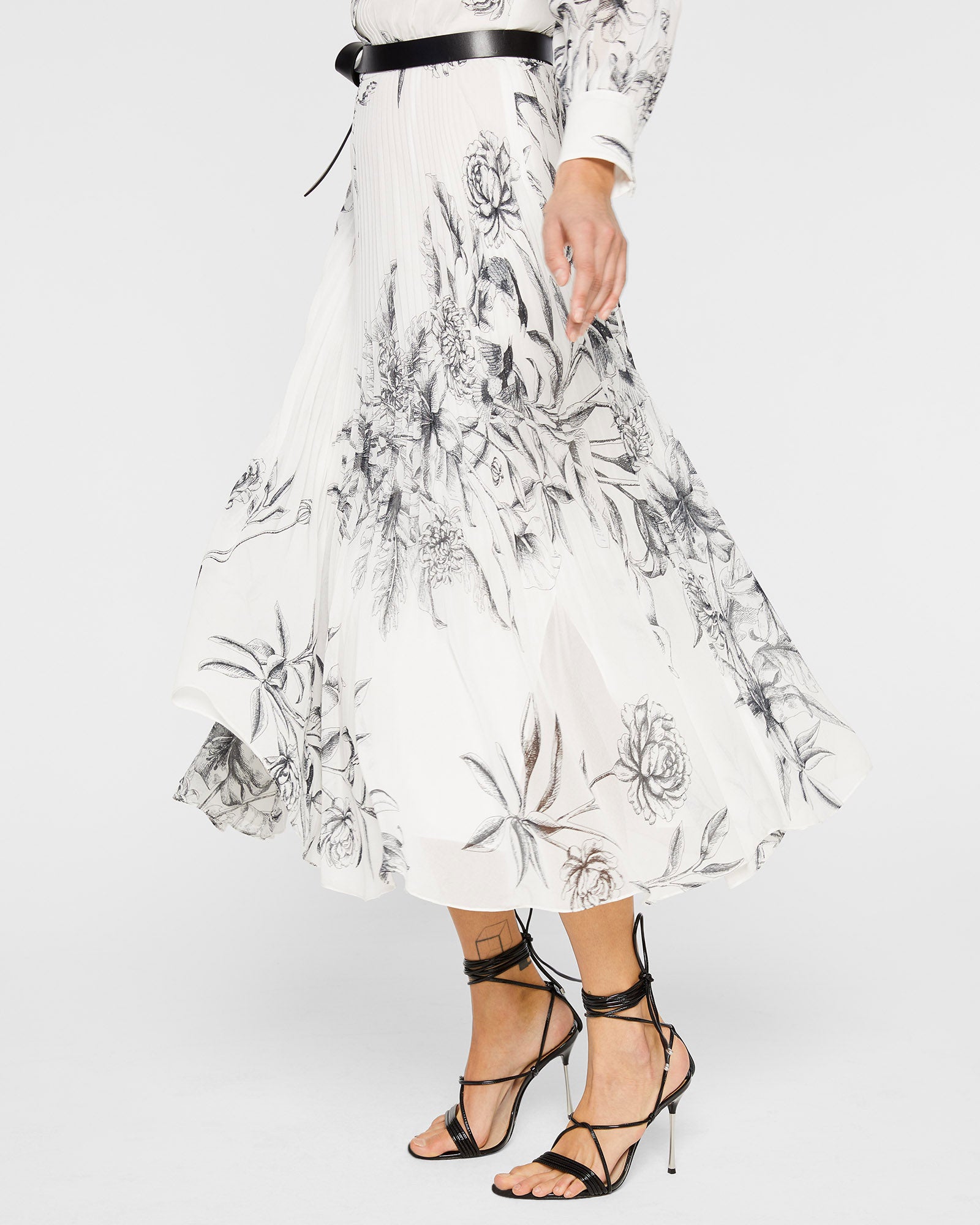 CLUB MONACO - Robe chemisier plissée - Multi