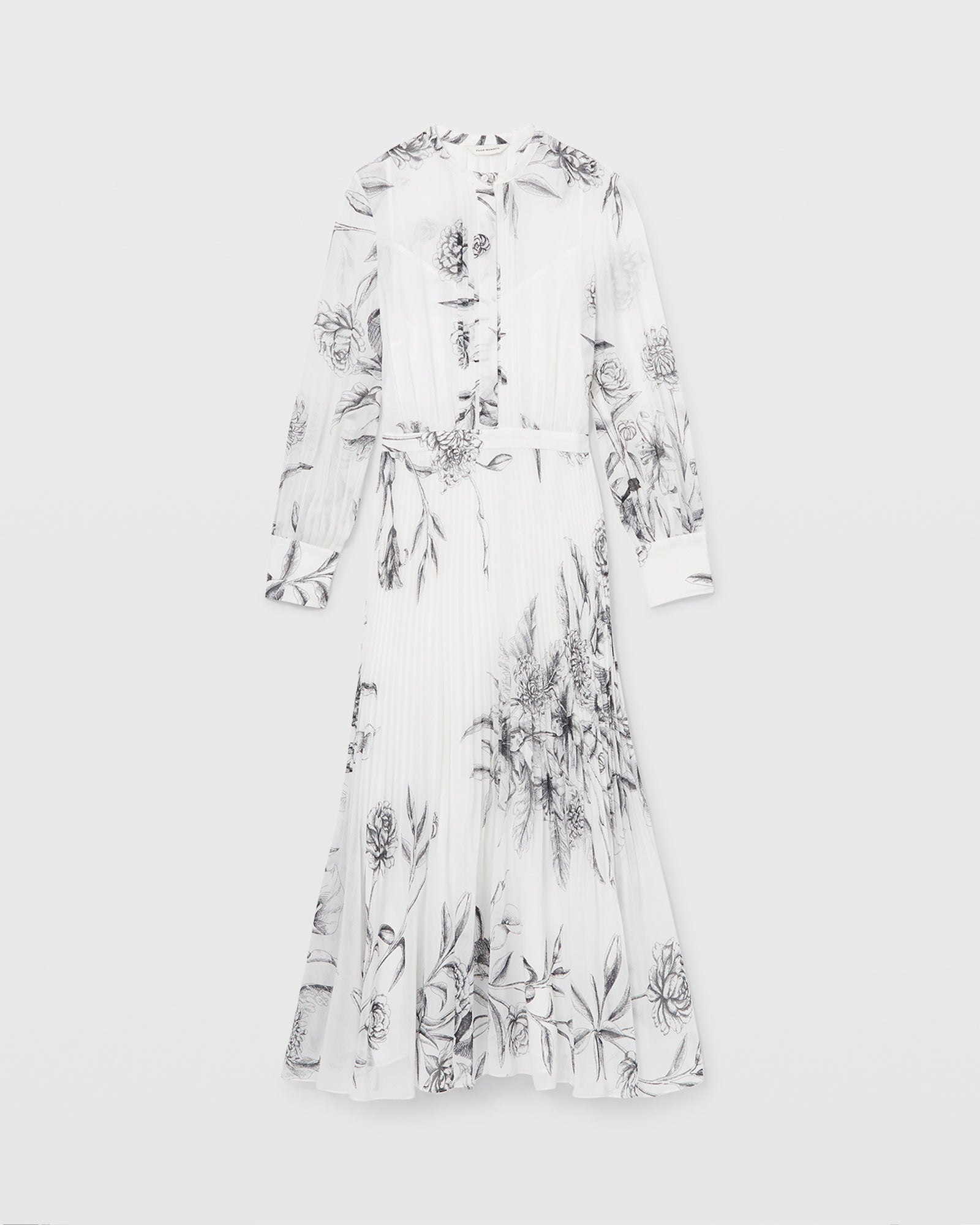 CLUB MONACO - Robe chemisier plissée - Multi