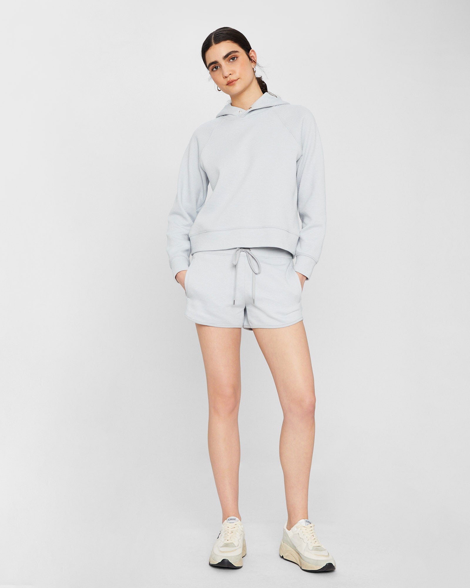 CLUB MONACO - Waffle Short - Light Blue