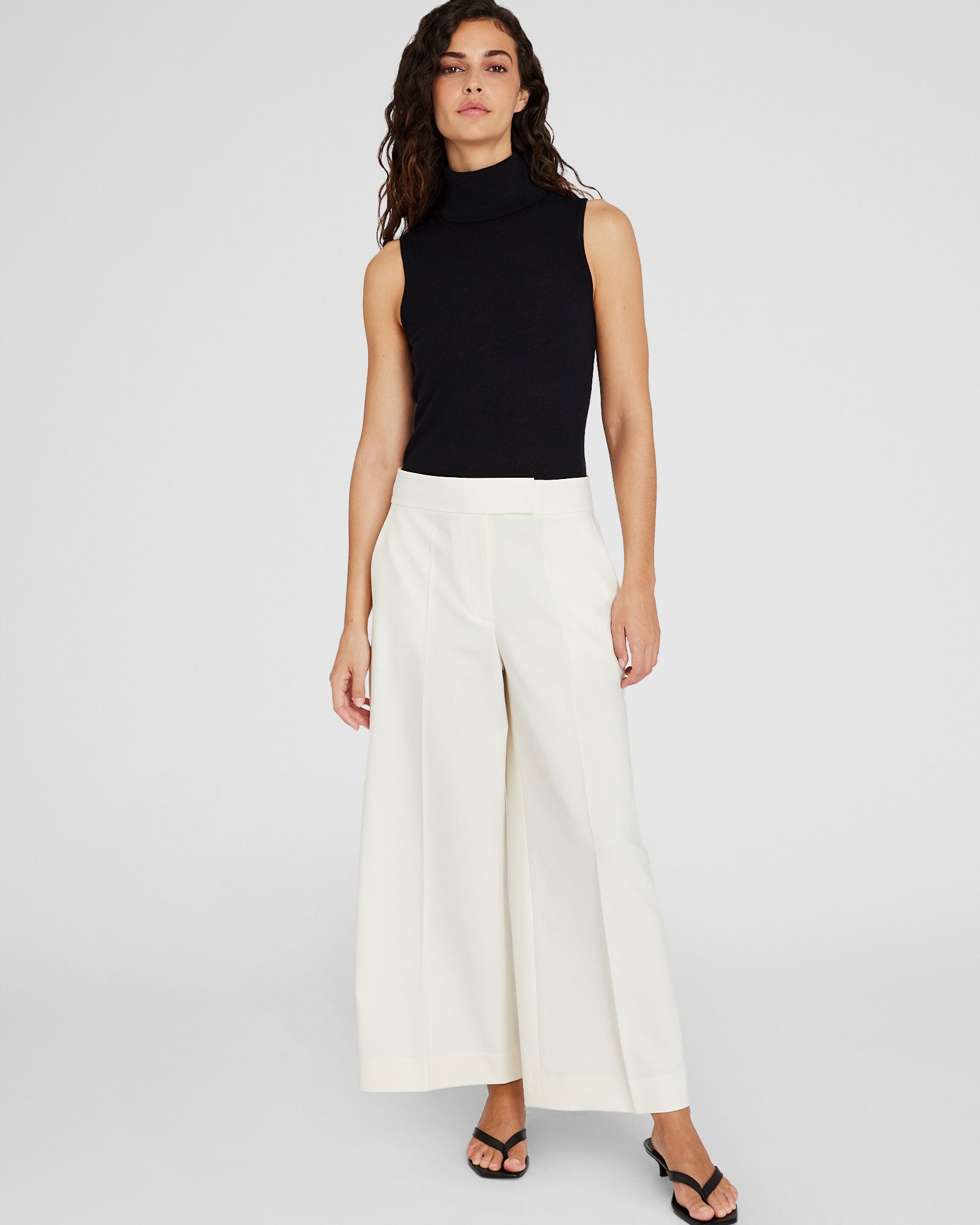 CLUB MONACO - Pantalon Borrem à jambes larges - Blanc