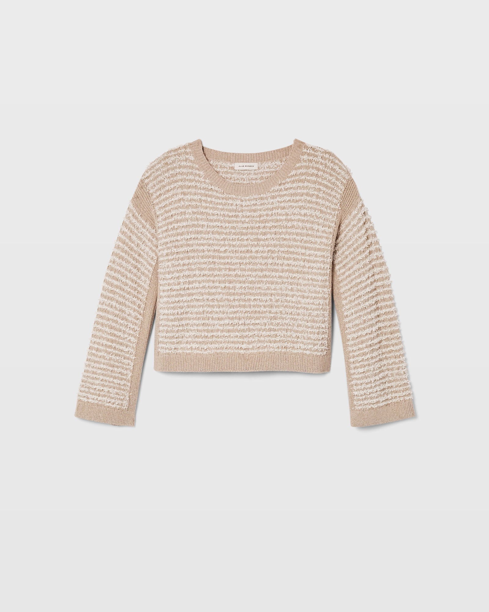 CLUB MONACO - Textured Stripe Sweater - Taupe