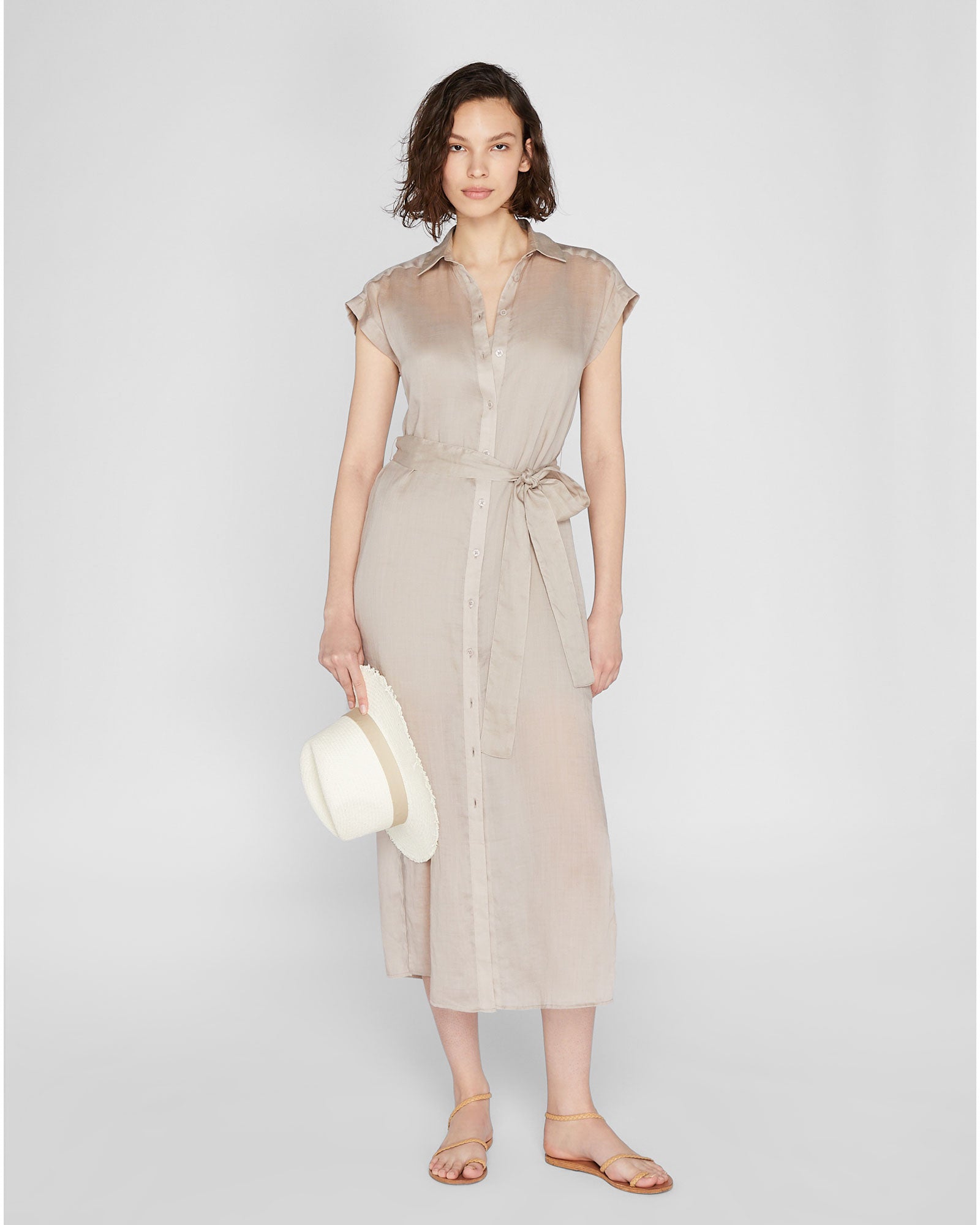 CLUB MONACO - Robe Ramie Danielle - Gris