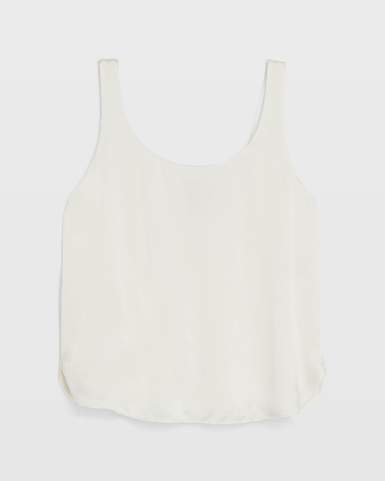 CLUB MONACO - Luxe Silk Scoop Neck Top - Natural