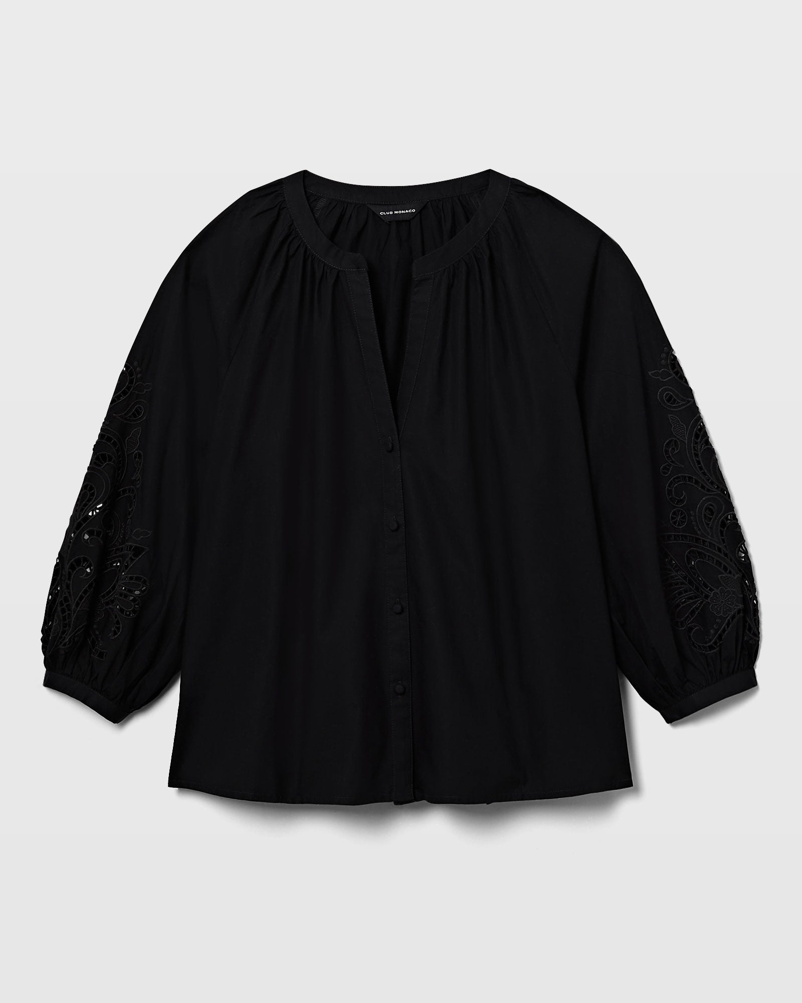 CLUB MONACO - Haut à œillets - Noir