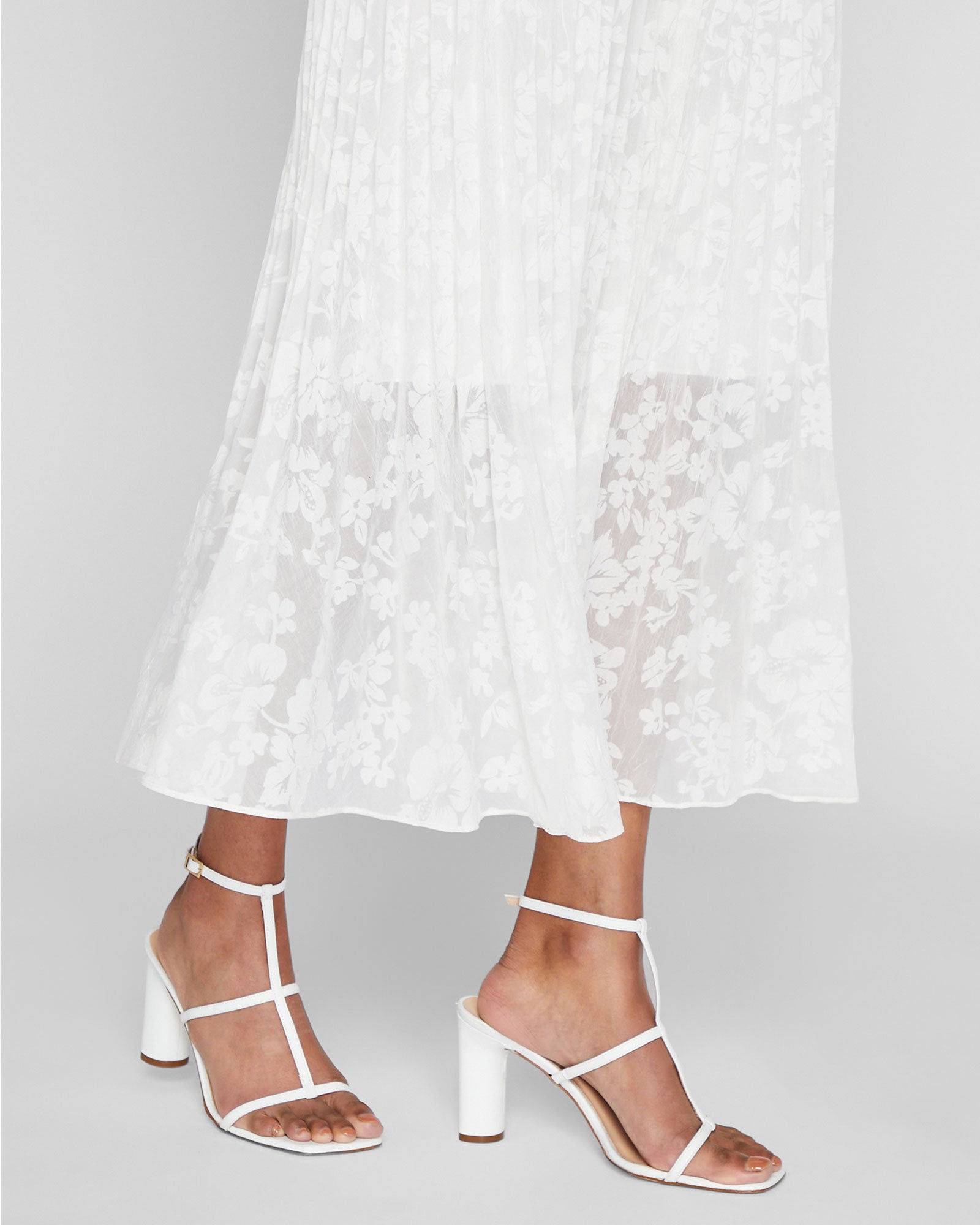 CLUB MONACO - Crinkle Pleat Midi Dress - White