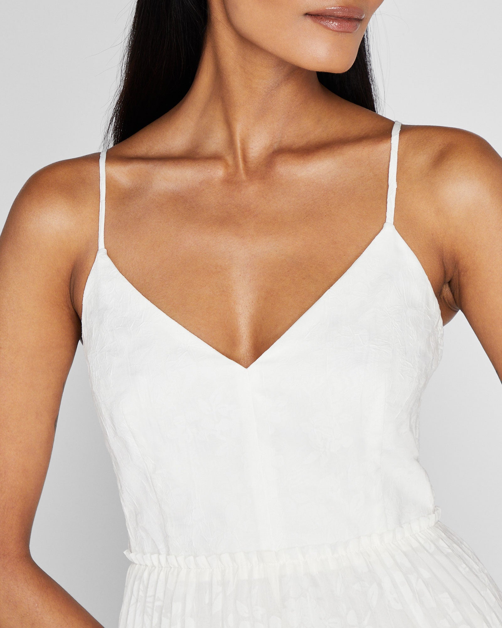 CLUB MONACO - Crinkle Pleat Midi Dress - White