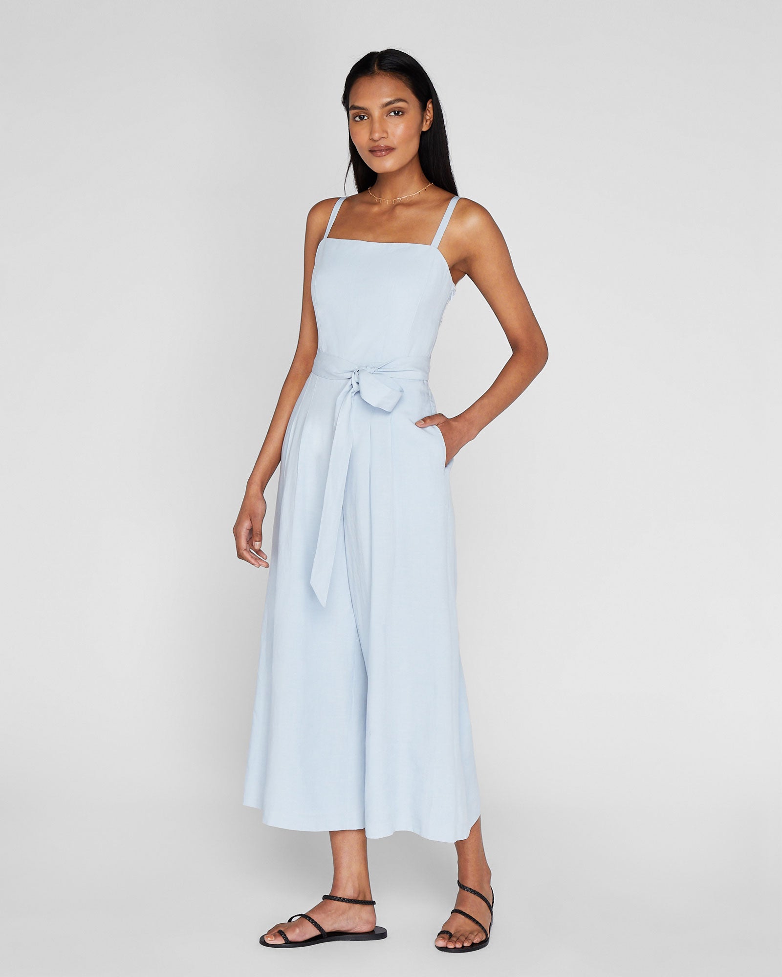 CLUB MONACO - Combinaison à col carré - Bleu clair