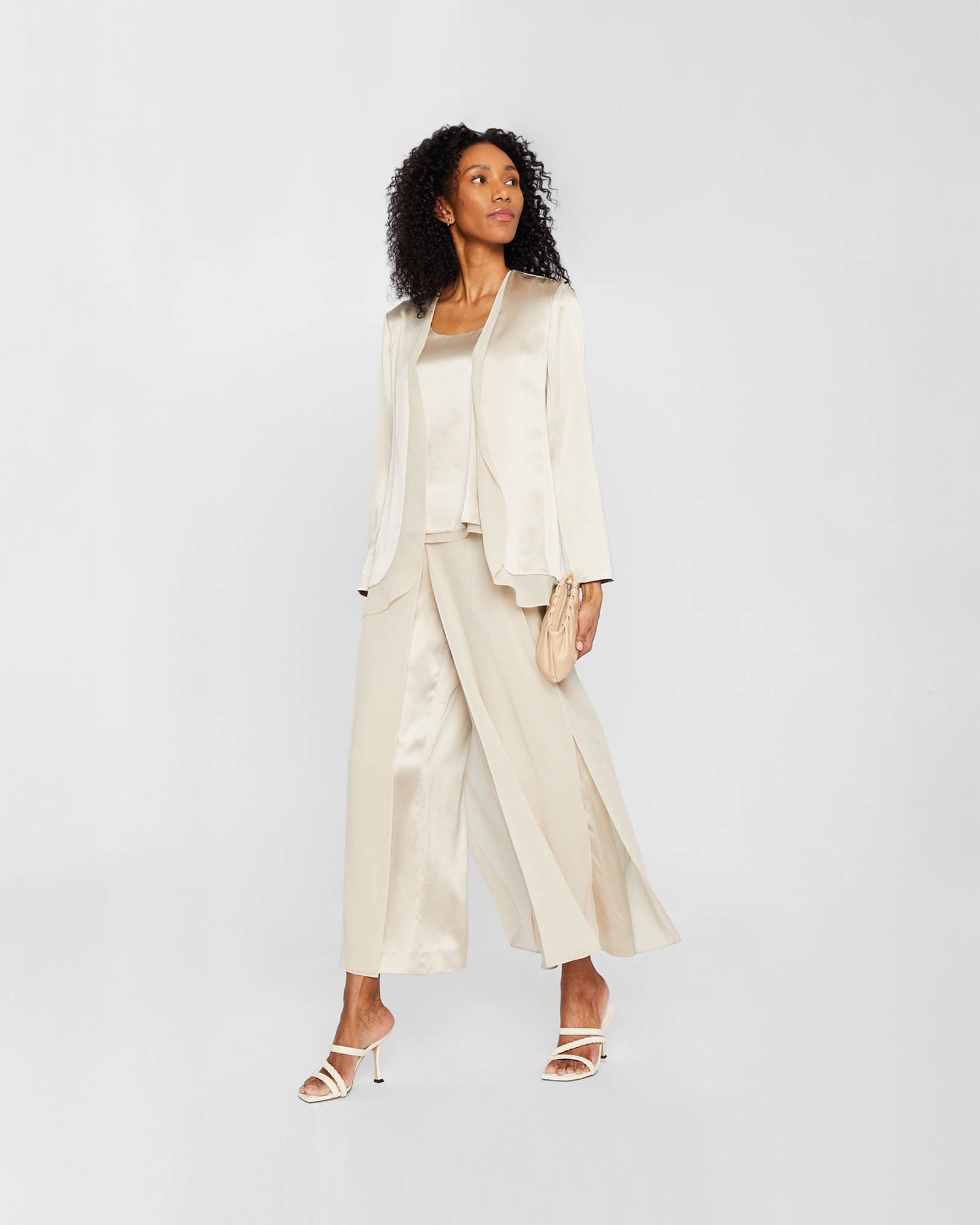 CLUB MONACO - Luxe Silk Pant - Natural