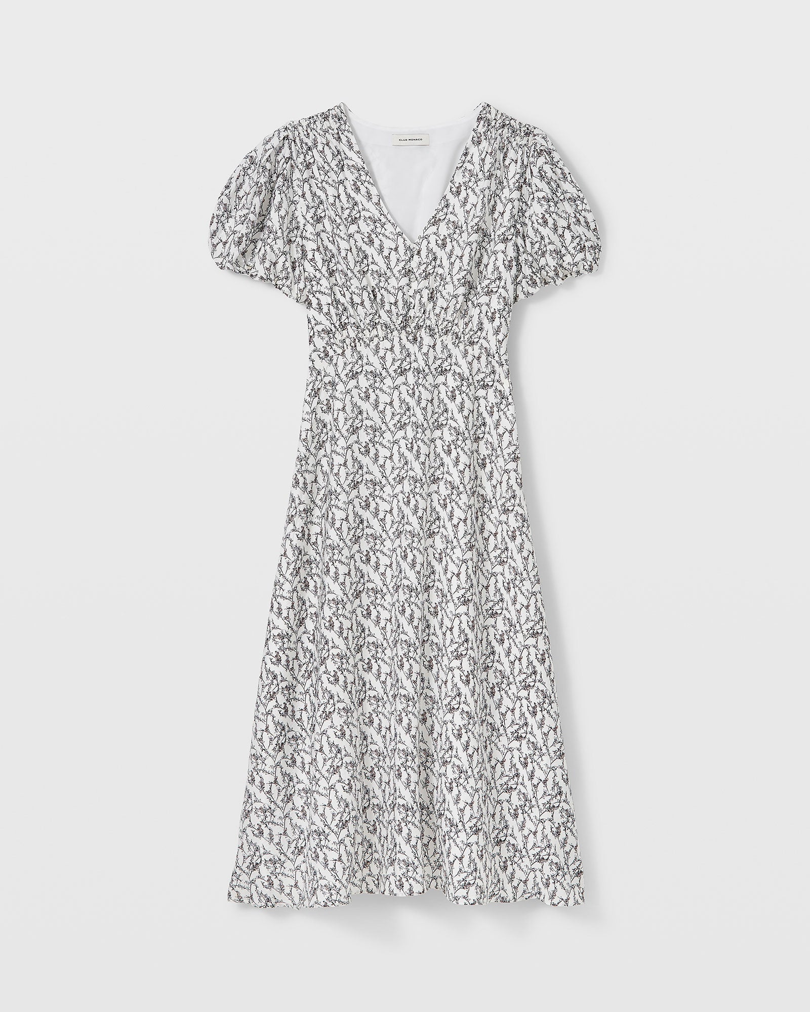 CLUB MONACO - Robe mi-longue à boutons - Base De Crème