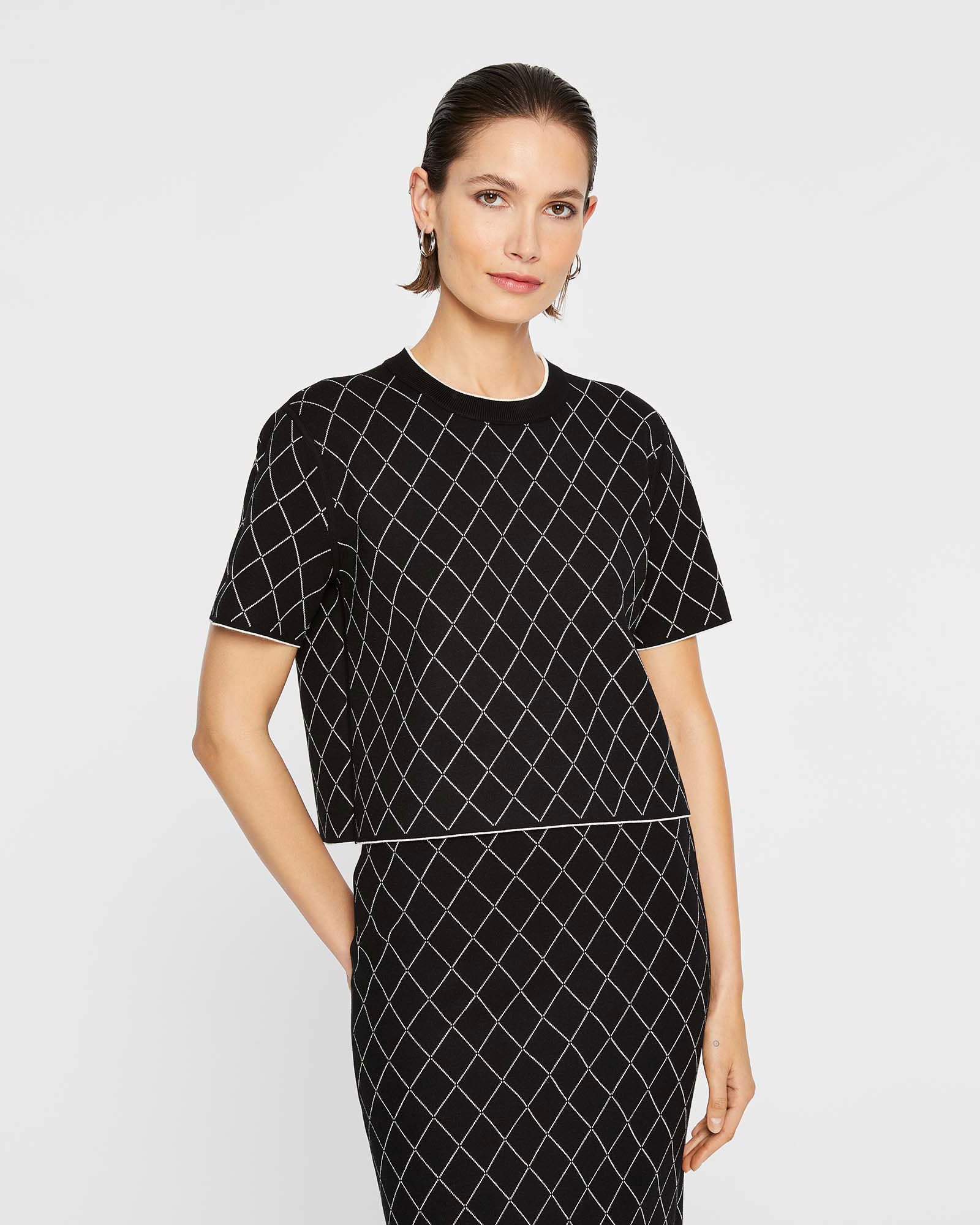 CLUB MONACO - Doubleface Tee - White-Black