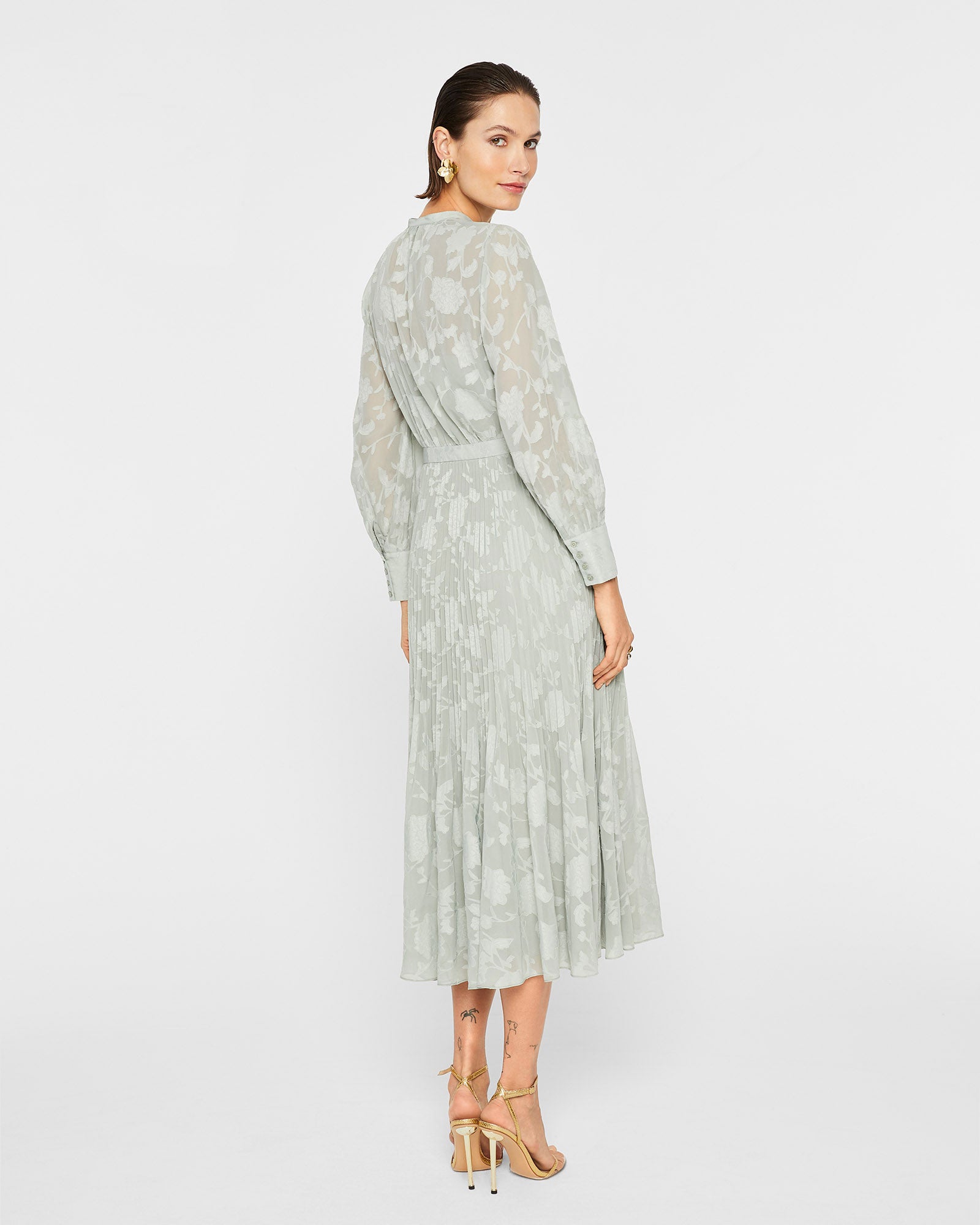 CLUB MONACO - Pleated Shirt Dress - Iron Grey