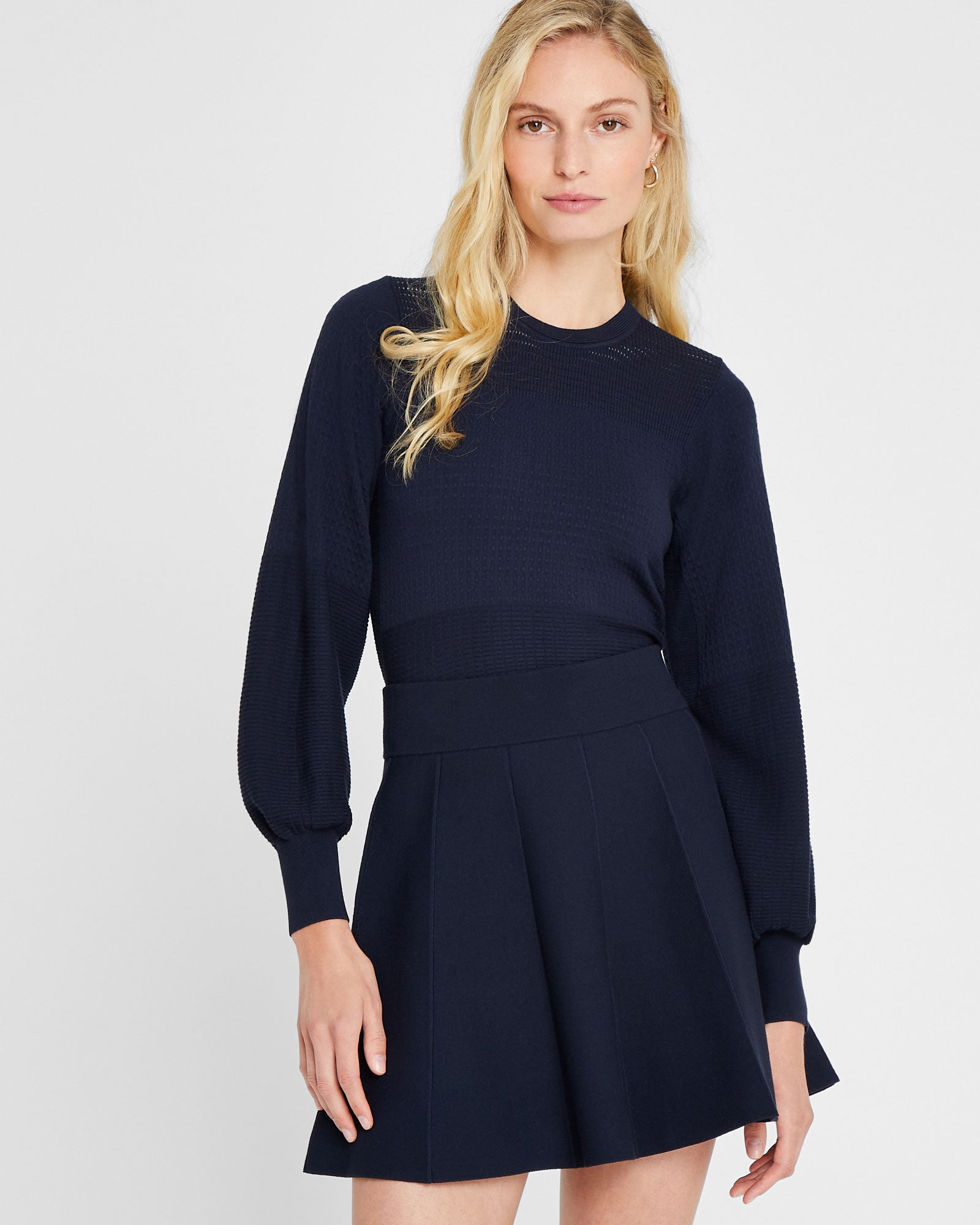 CLUB MONACO - Chandail ras du cou texturé - Marine
