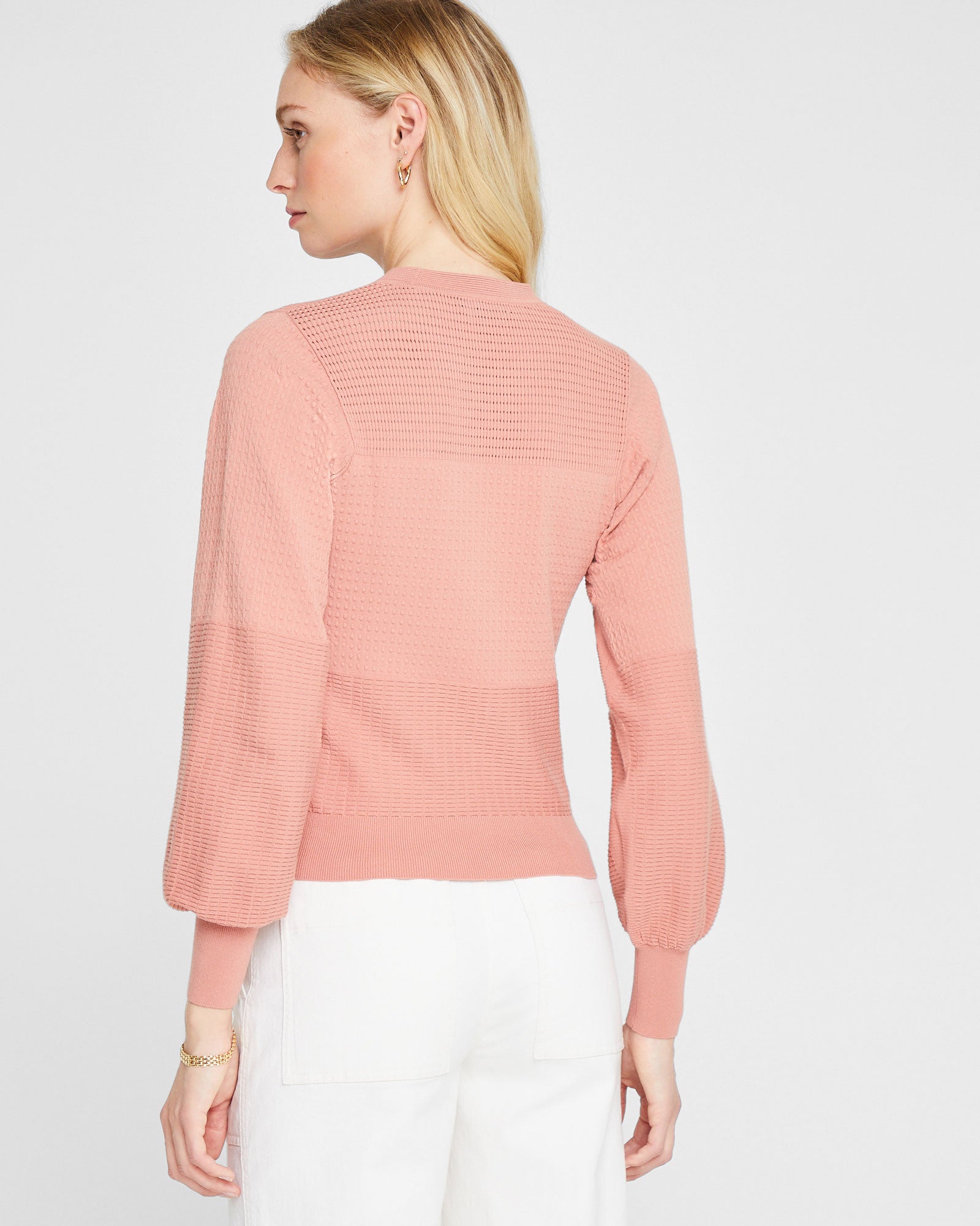 CLUB MONACO - Chandail ras du cou texturé - Rose poussiéreux