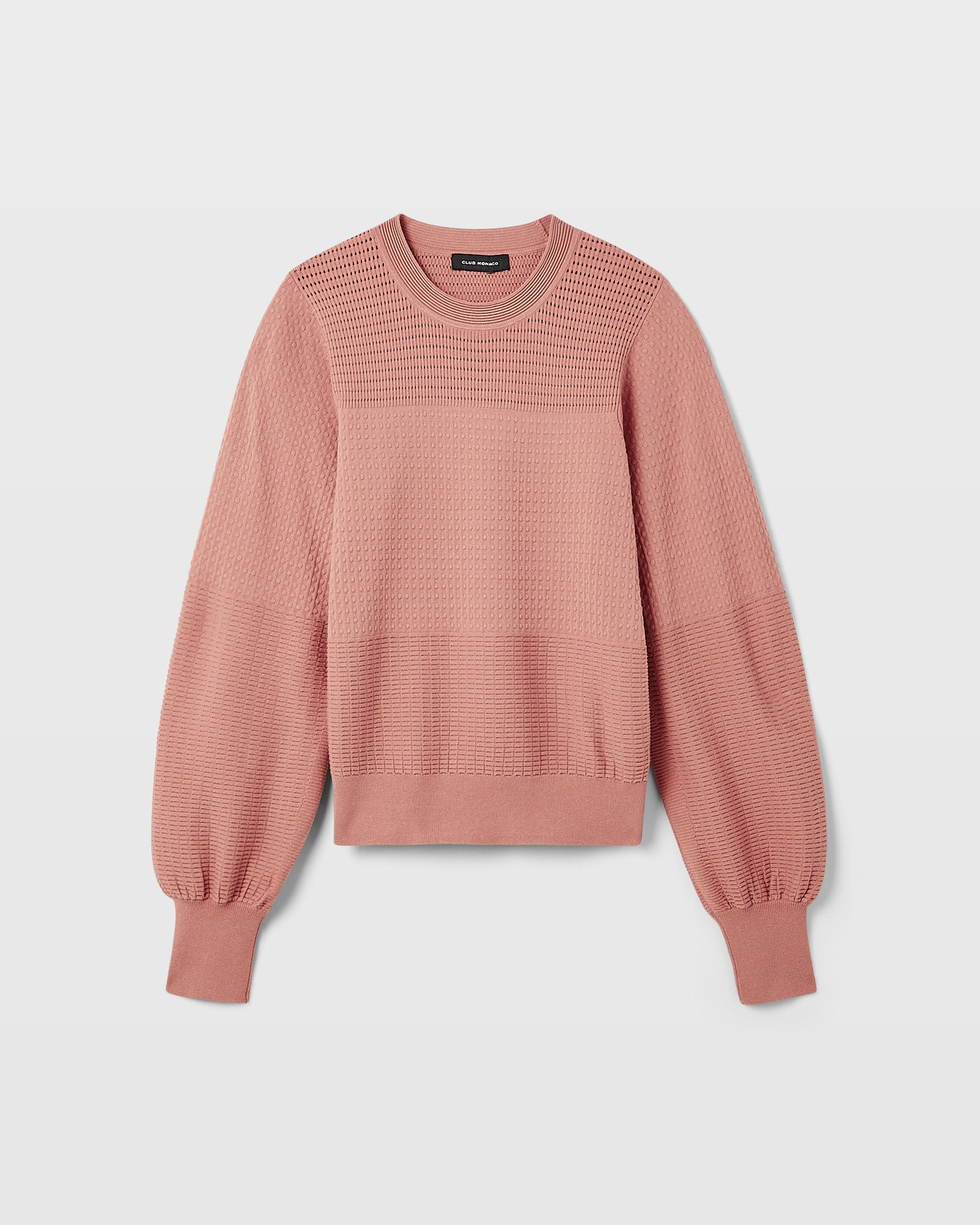 CLUB MONACO - Chandail ras du cou texturé - Rose poussiéreux