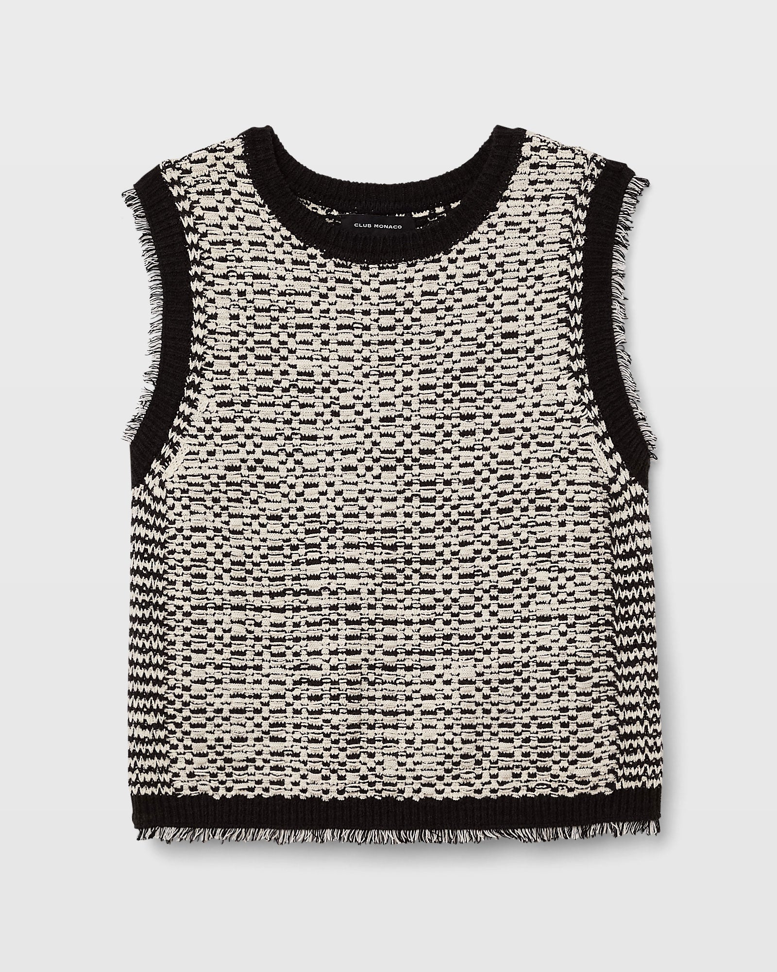 CLUB MONACO - Coquille à point texturé - Blanc-noir