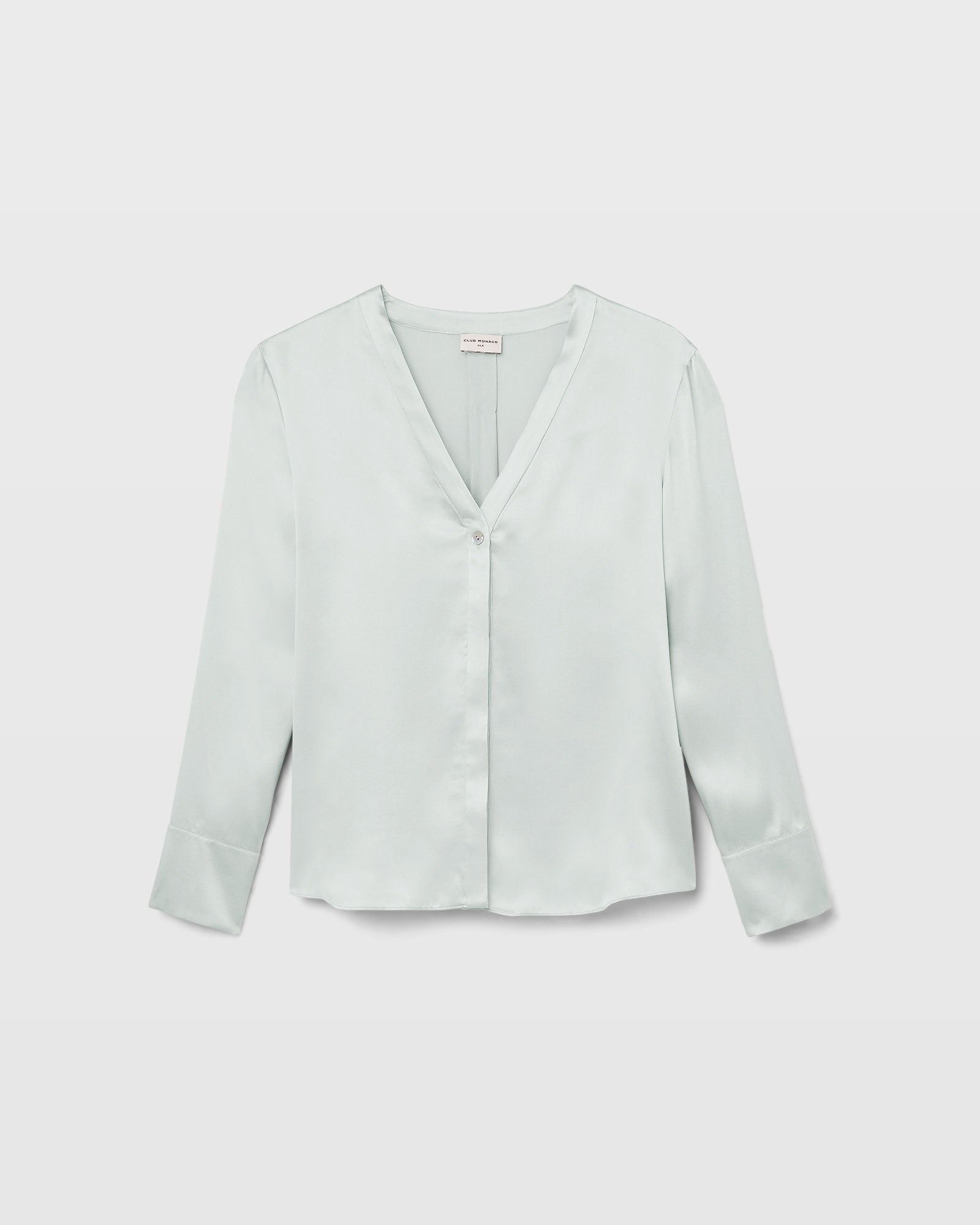 CLUB MONACO - Chemisier en soie charmeuse - Vert foncé