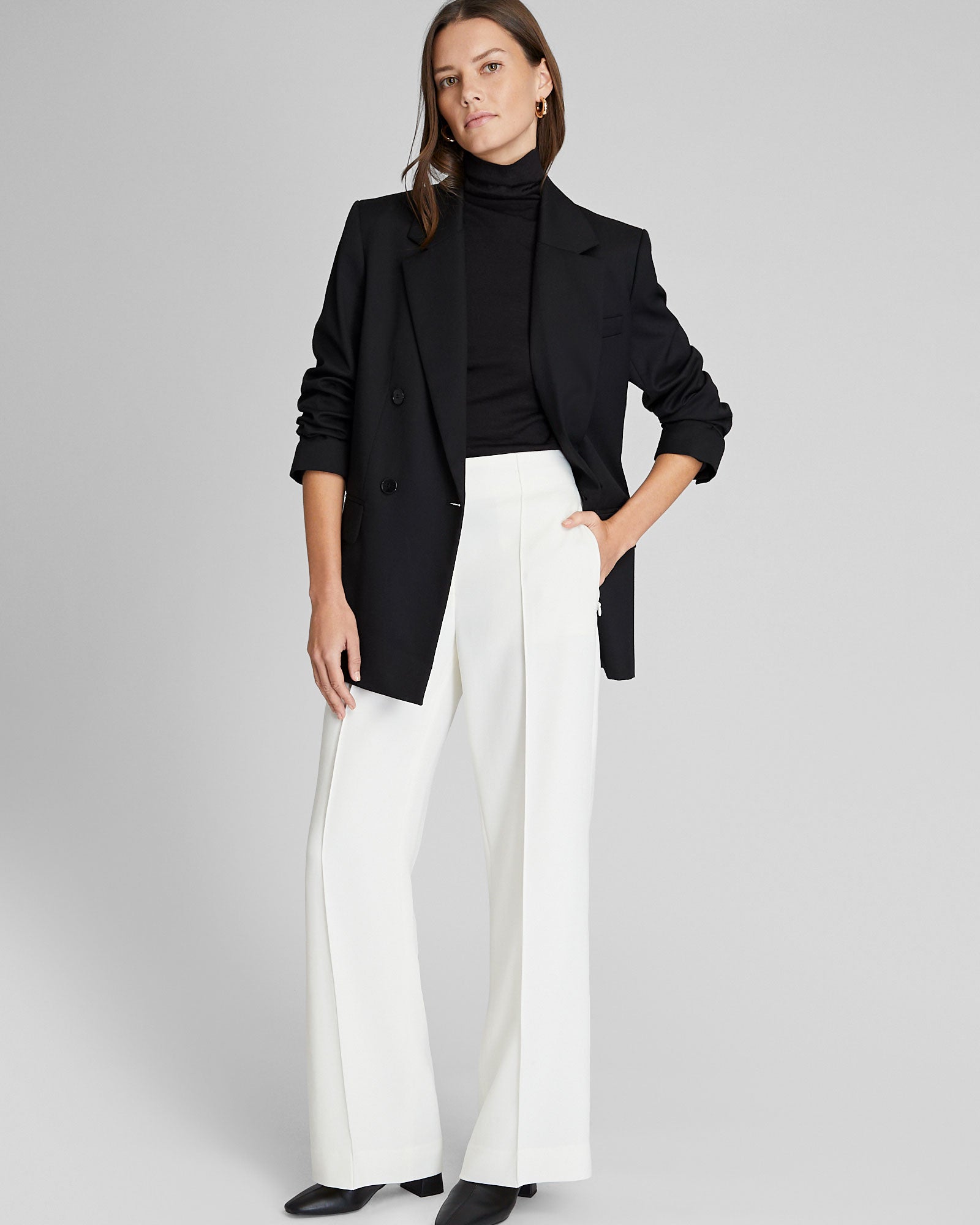 CLUB MONACO - Fluid Crepe Trouser - Cream