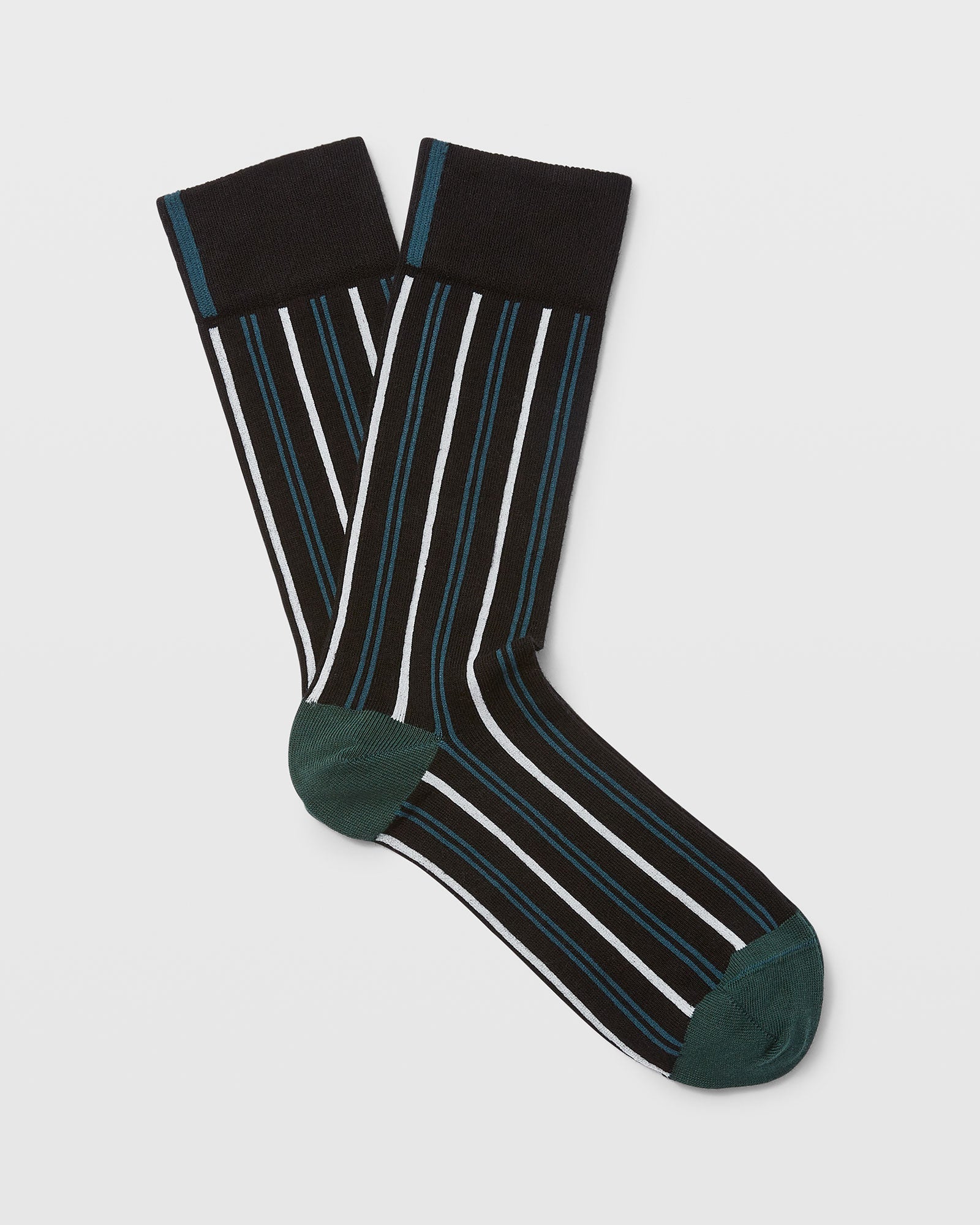 CLUB MONACO - Alternate Stripe Socks - Black Mix
