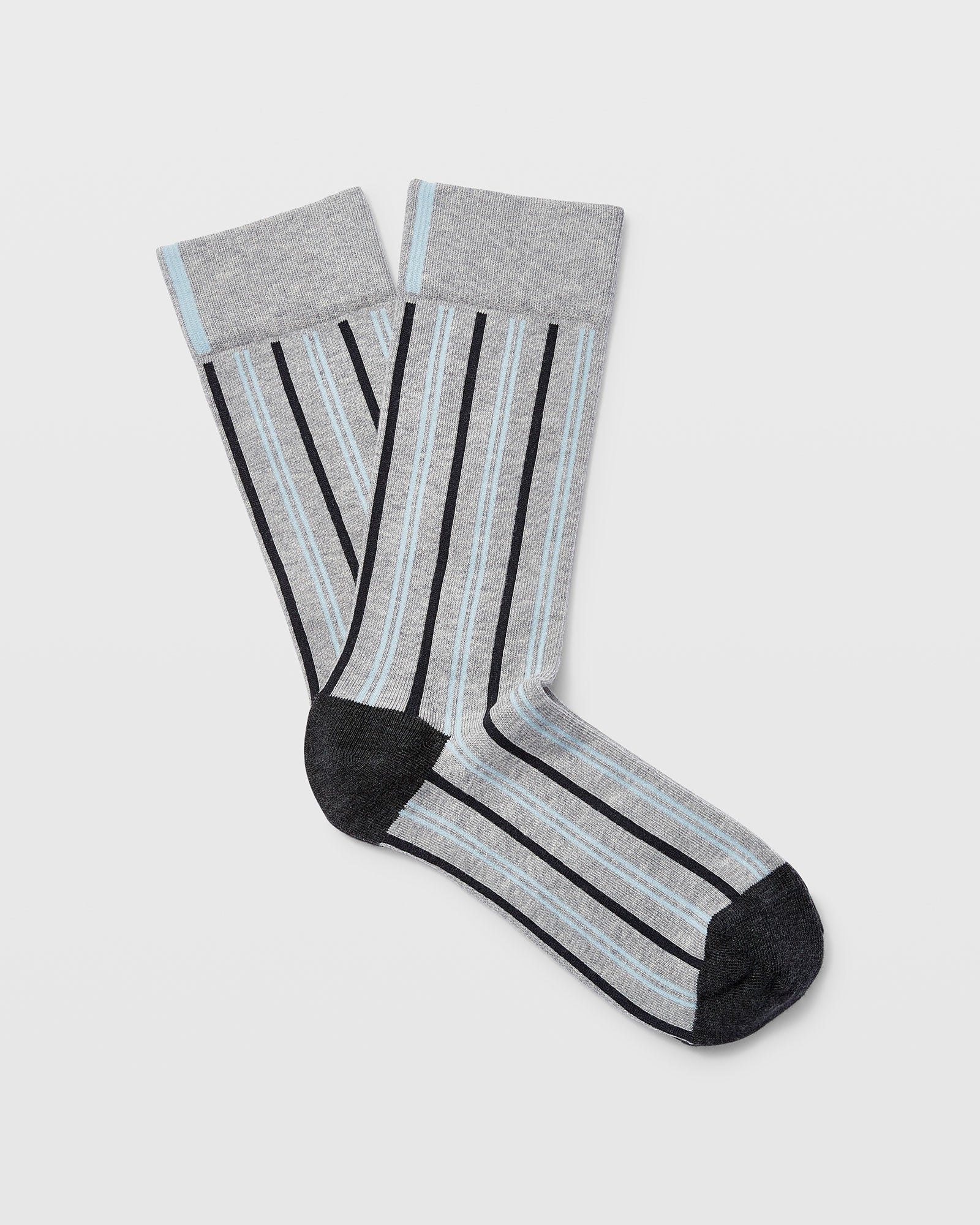 CLUB MONACO - Alternate Stripe Socks - Grey Mix