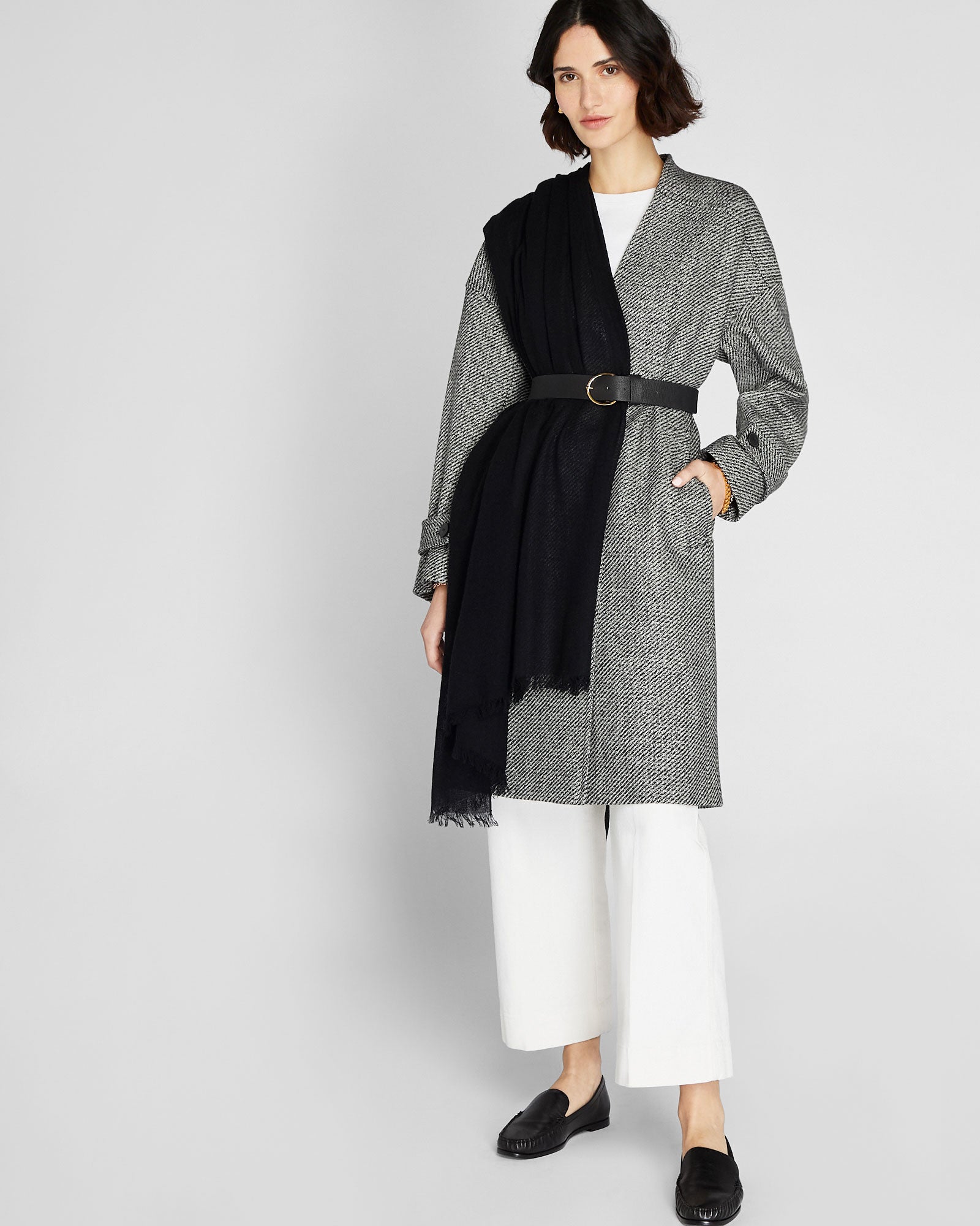CLUB MONACO - Senella Wool-Cashmere Scarf - Black