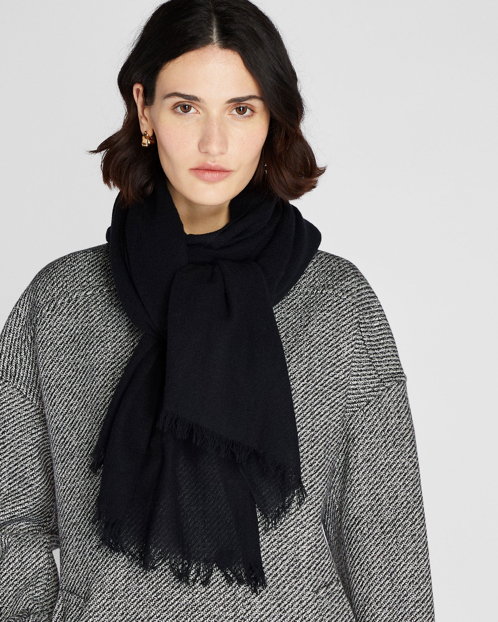 CLUB MONACO - Senella Wool-Cashmere Scarf - Black