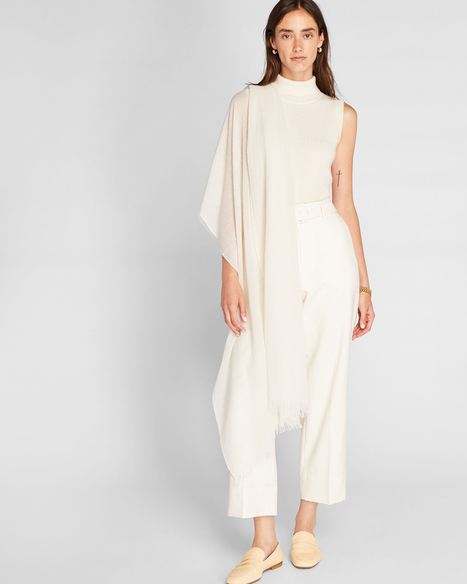 CLUB MONACO - Senella Wool-Cashmere Scarf - Blanc De Blanc