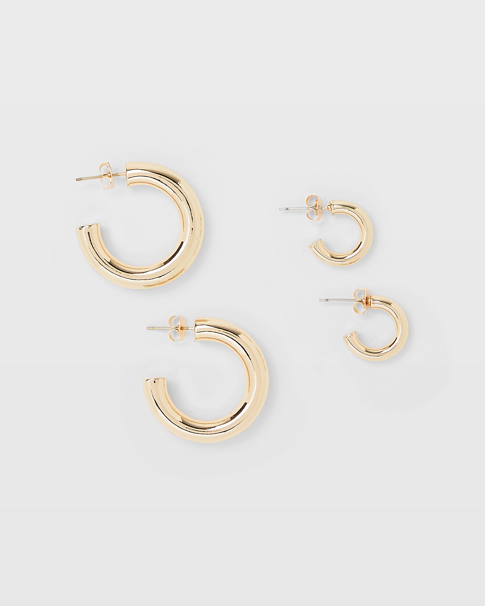 CLUB MONACO - Chunky Hoop Earring Set - Gold