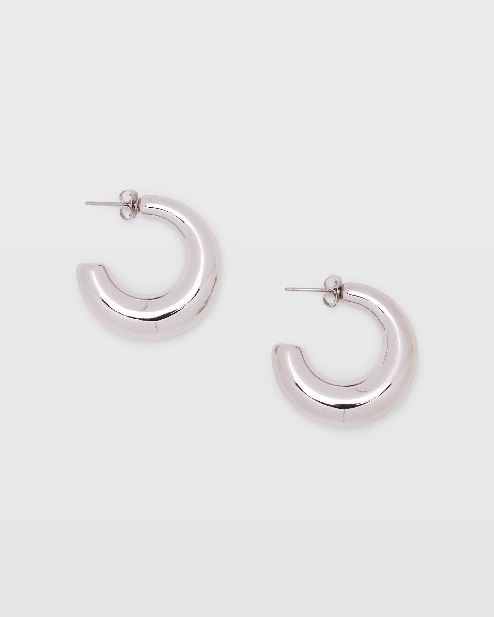CLUB MONACO - Chunky Open Hoop Earrings - Silver