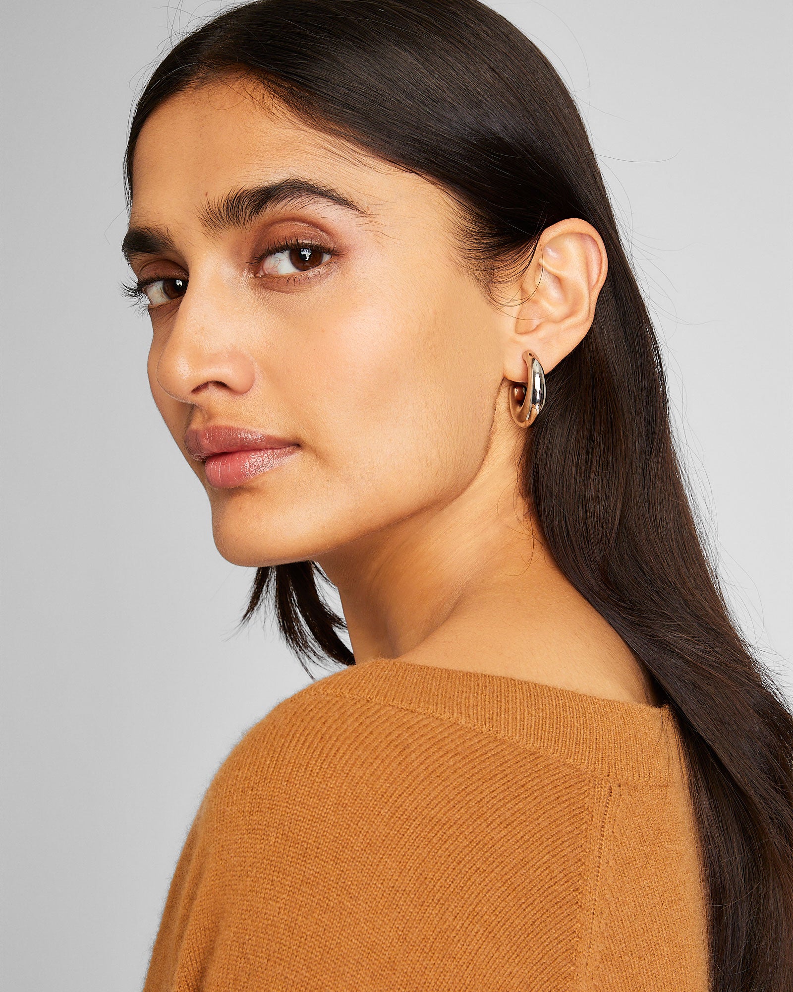 CLUB MONACO - Chunky Open Hoop Earrings - Silver