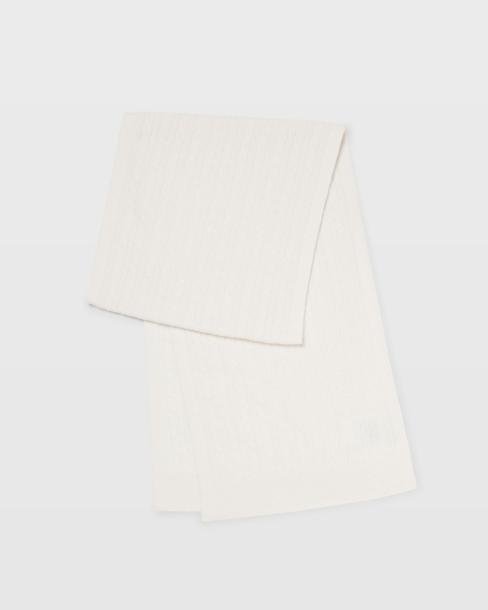 CLUB MONACO - Mini-Cable Cashmere Scarf - Off White