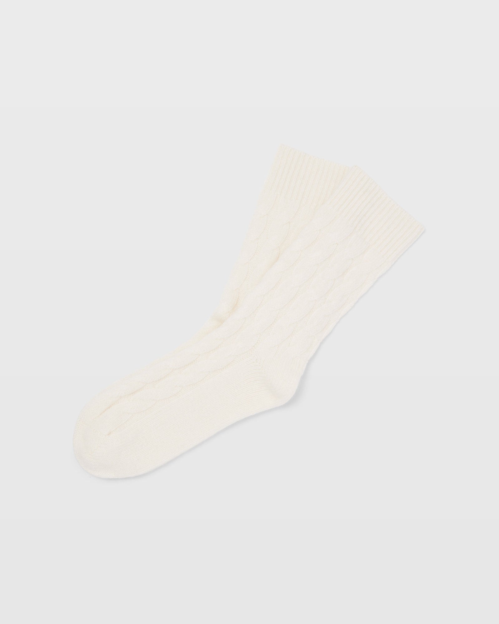 CLUB MONACO - Cable-Knit Cashmere Socks - Off White