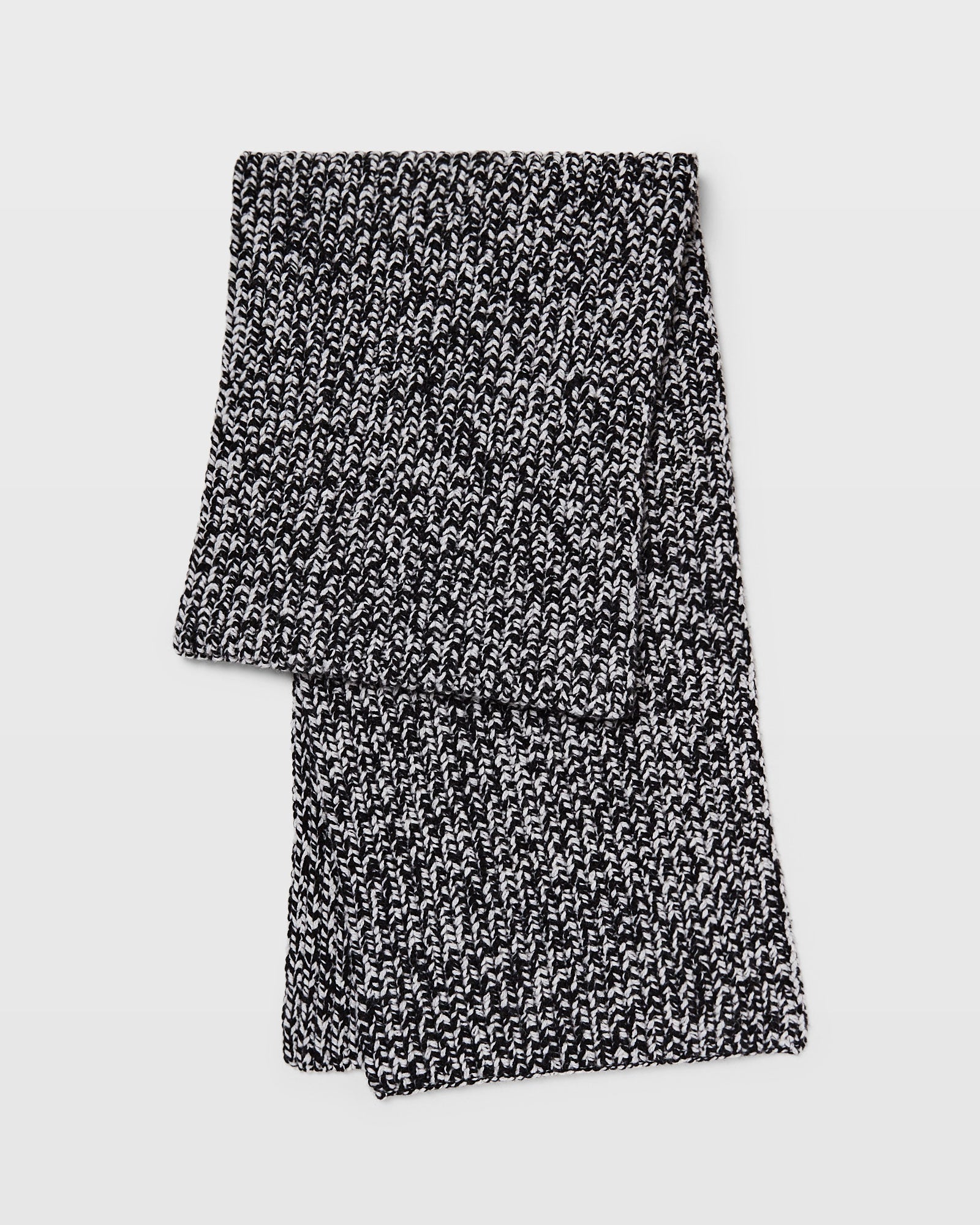 CLUB MONACO - Wool Blend Ribbed-Knit Scarf - Black