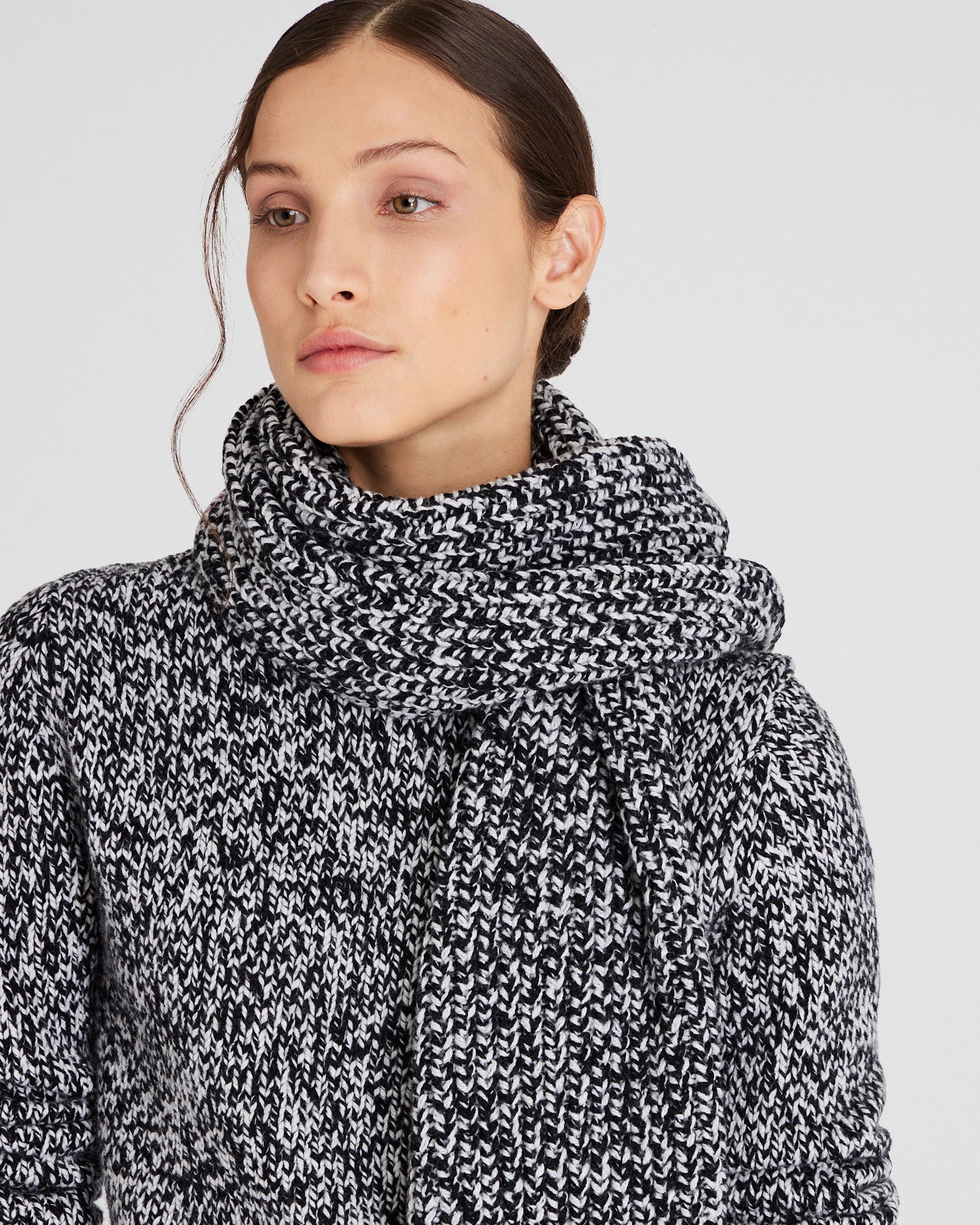 CLUB MONACO - Wool Blend Ribbed-Knit Scarf - Black