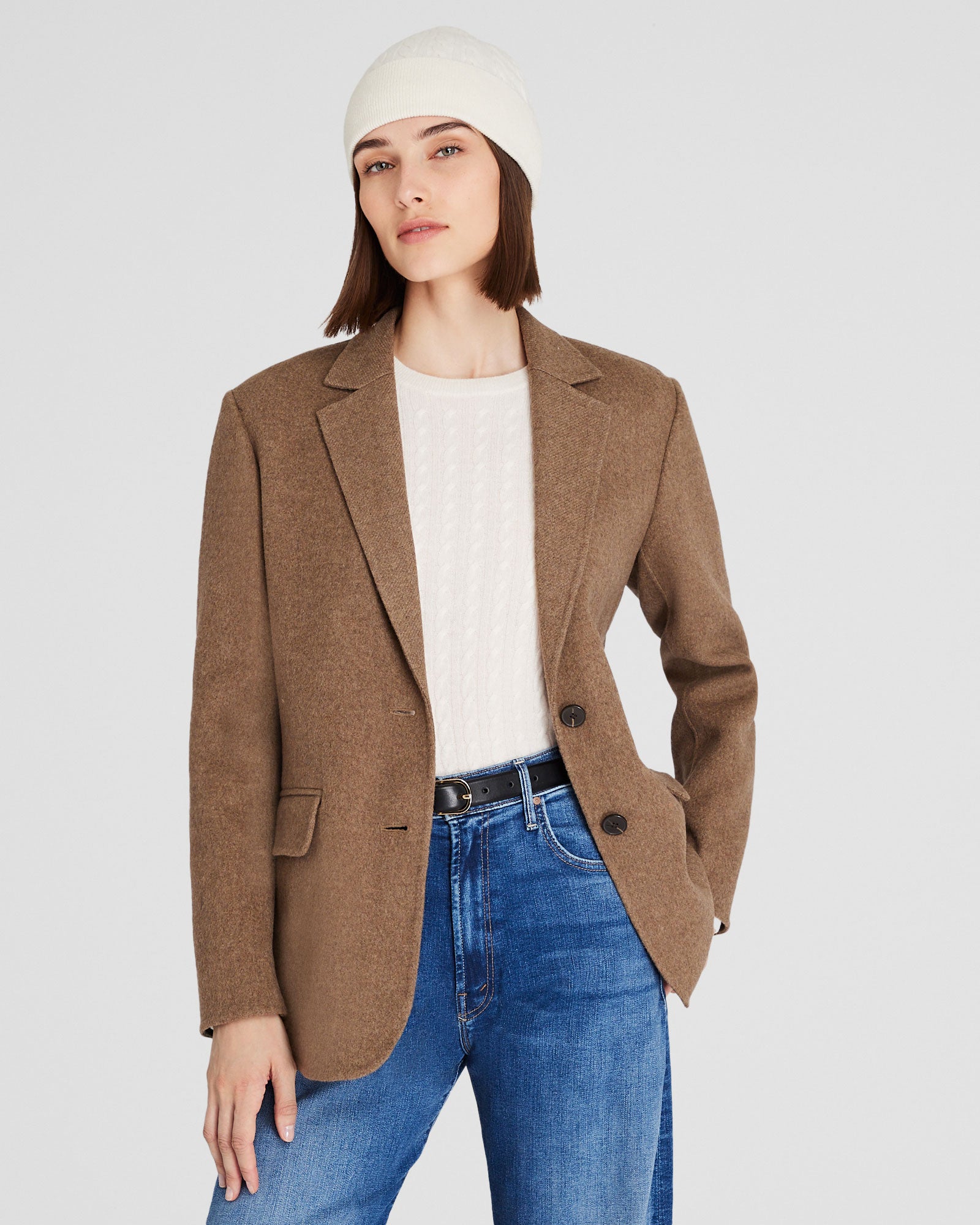 CLUB MONACO - Cable-Knit Cashmere Hat - Off White