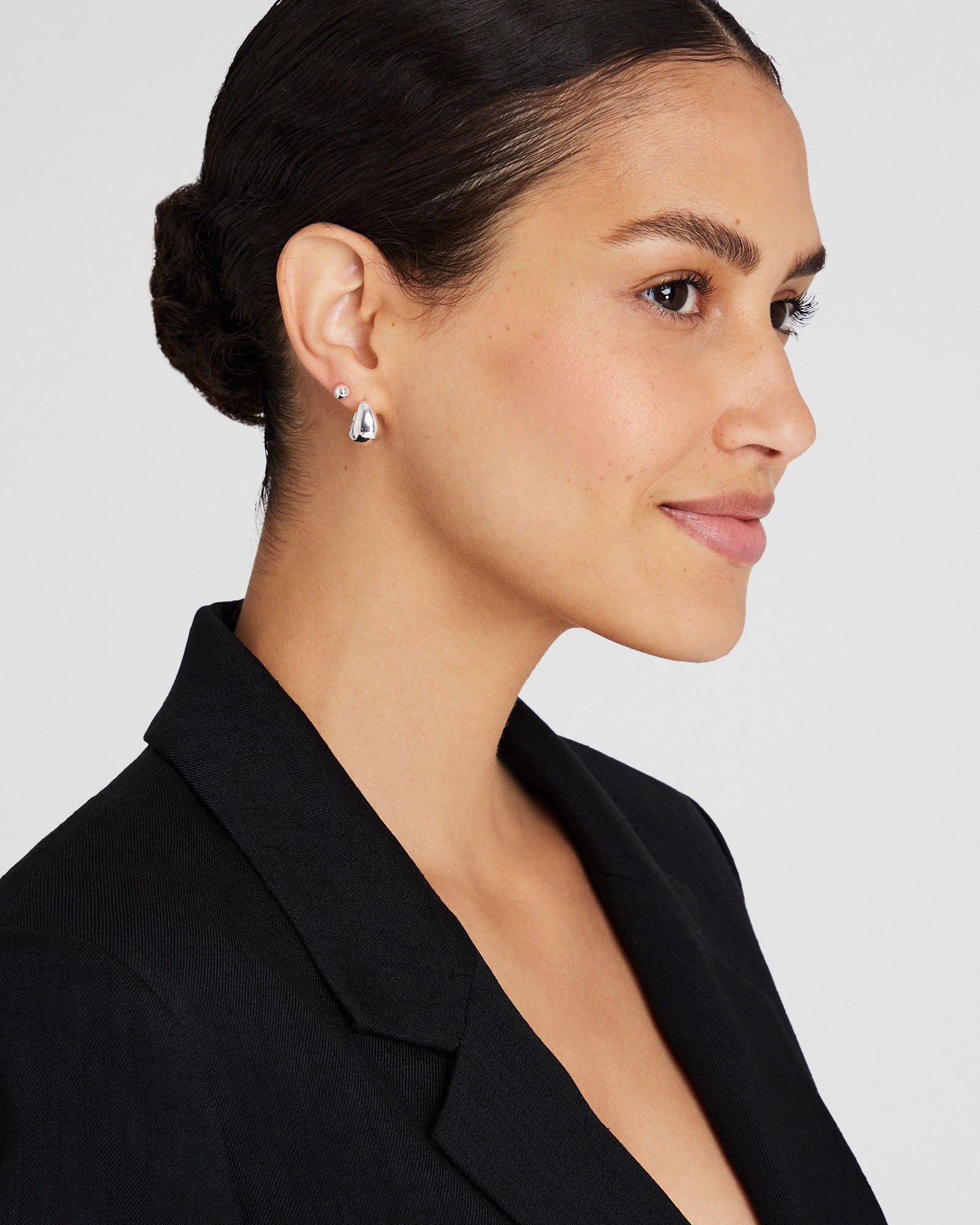 CLUB MONACO - Tapered Hoop Earring Set - Silver