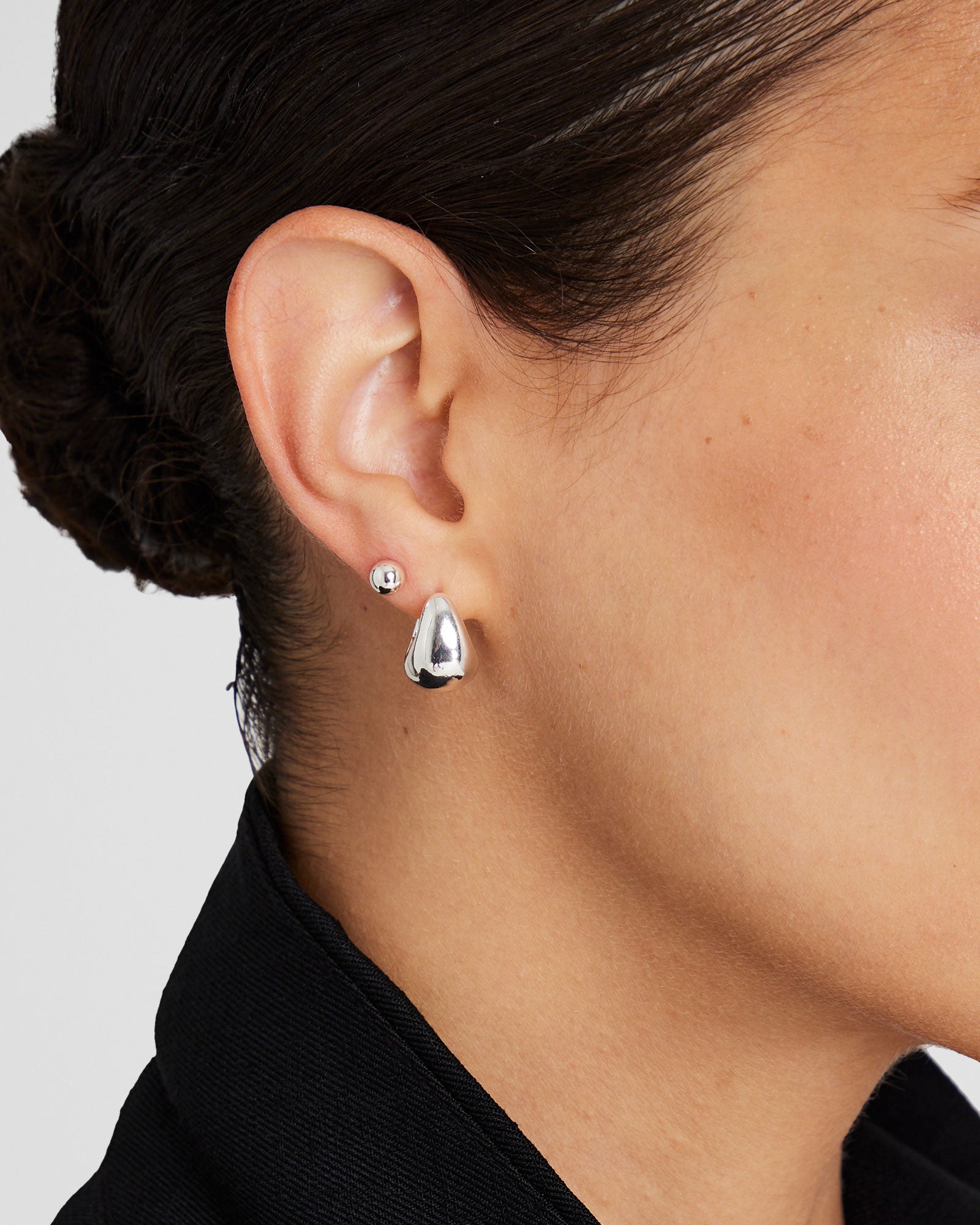 CLUB MONACO - Tapered Hoop Earring Set - Silver