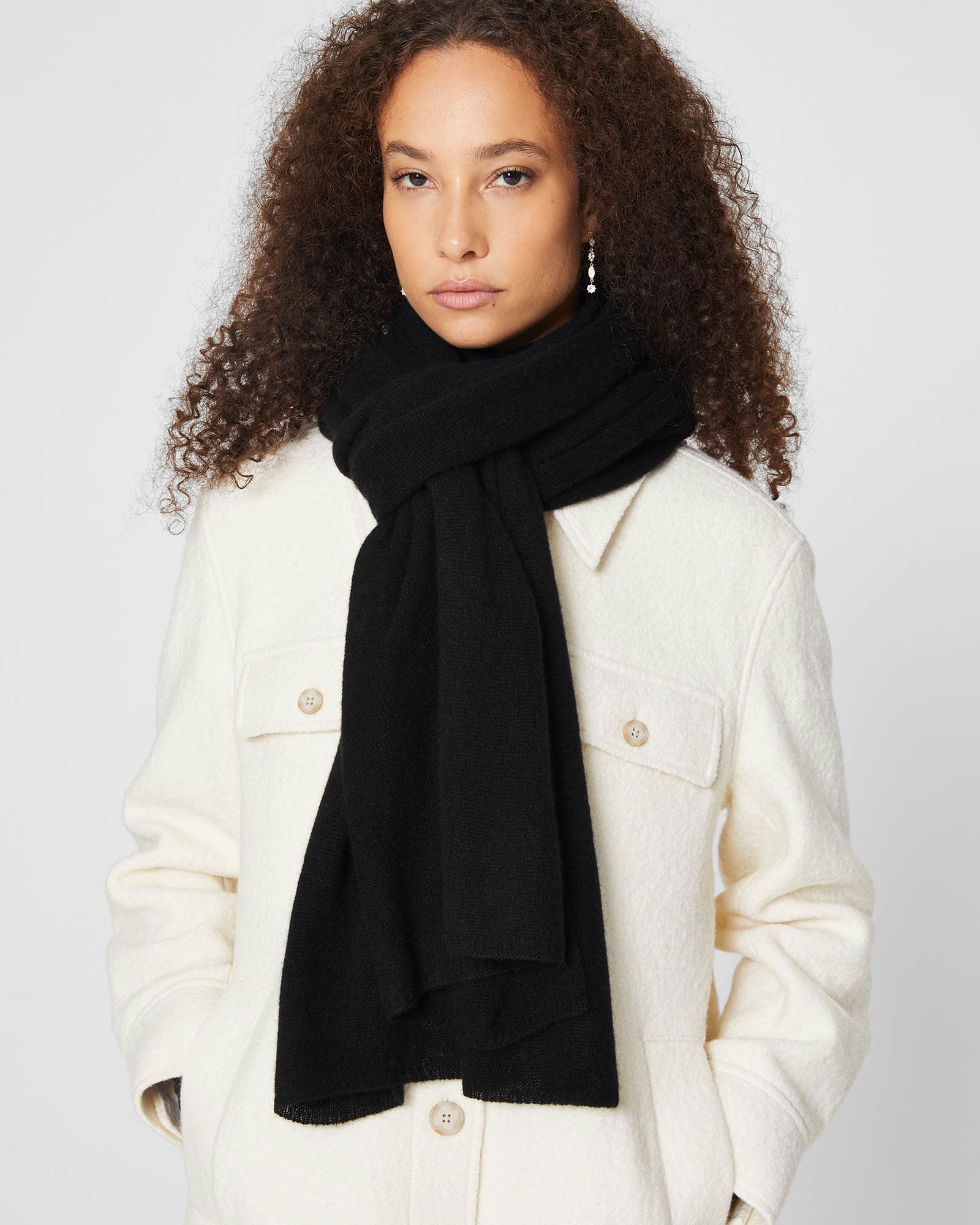 CLUB MONACO - Adele Cashmere Scarf - Black
