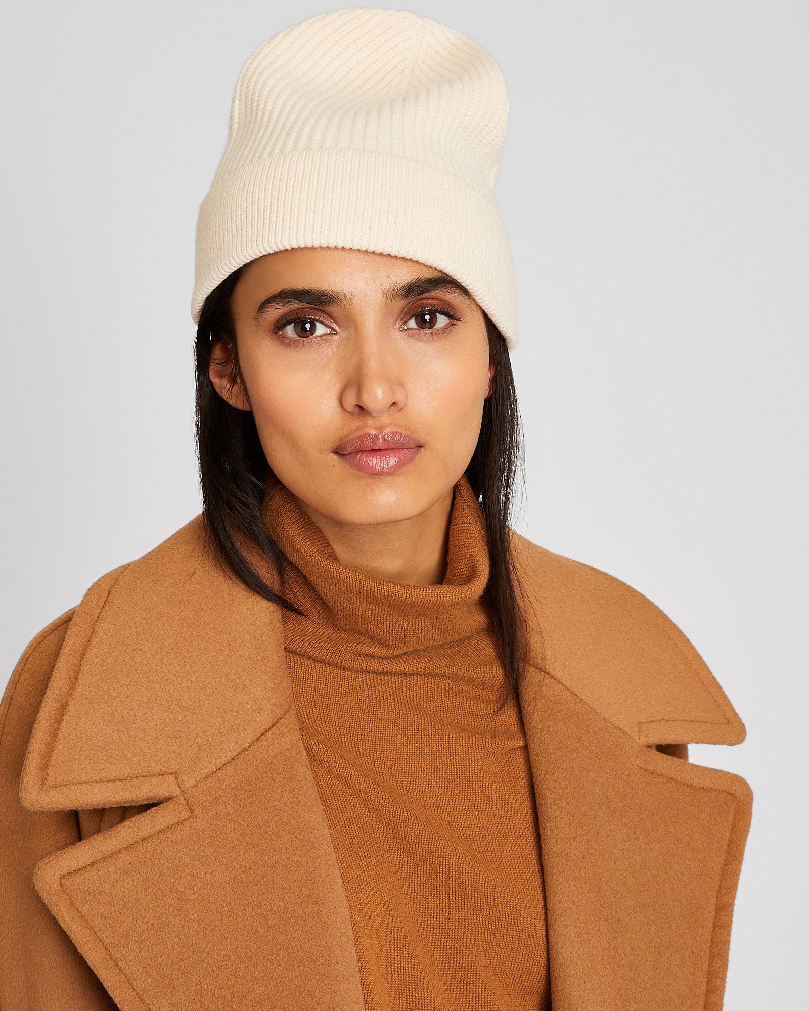 CLUB MONACO - Turnback Rib Hat - Cream