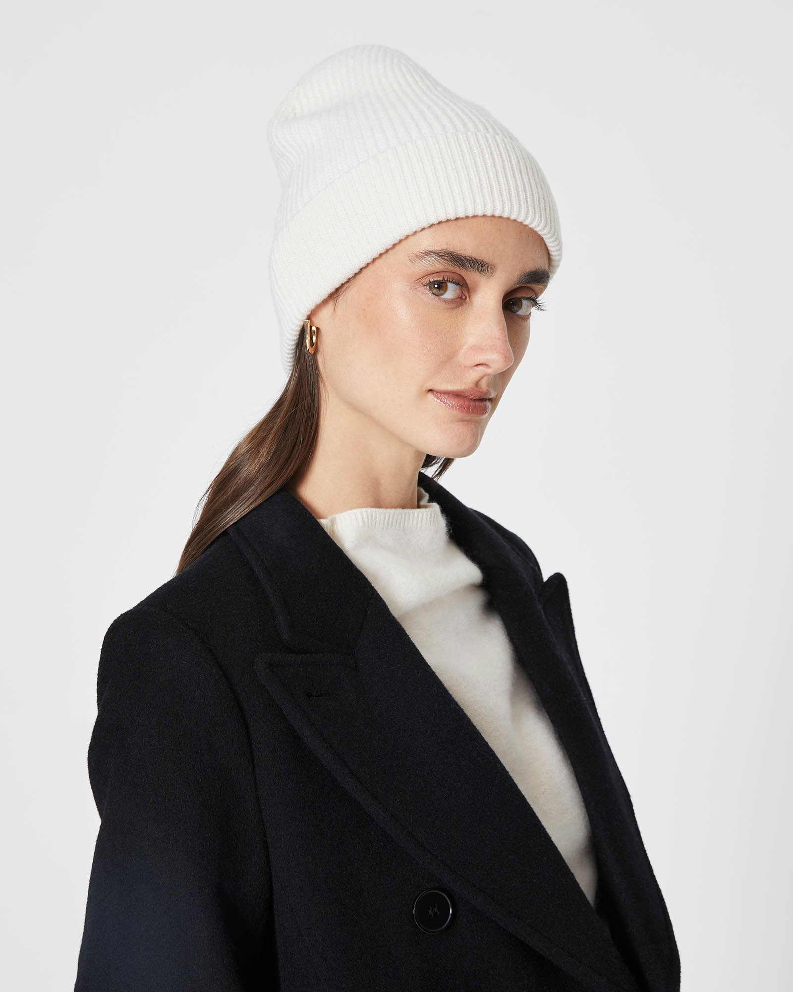 CLUB MONACO - Turnback Rib Hat - Cream
