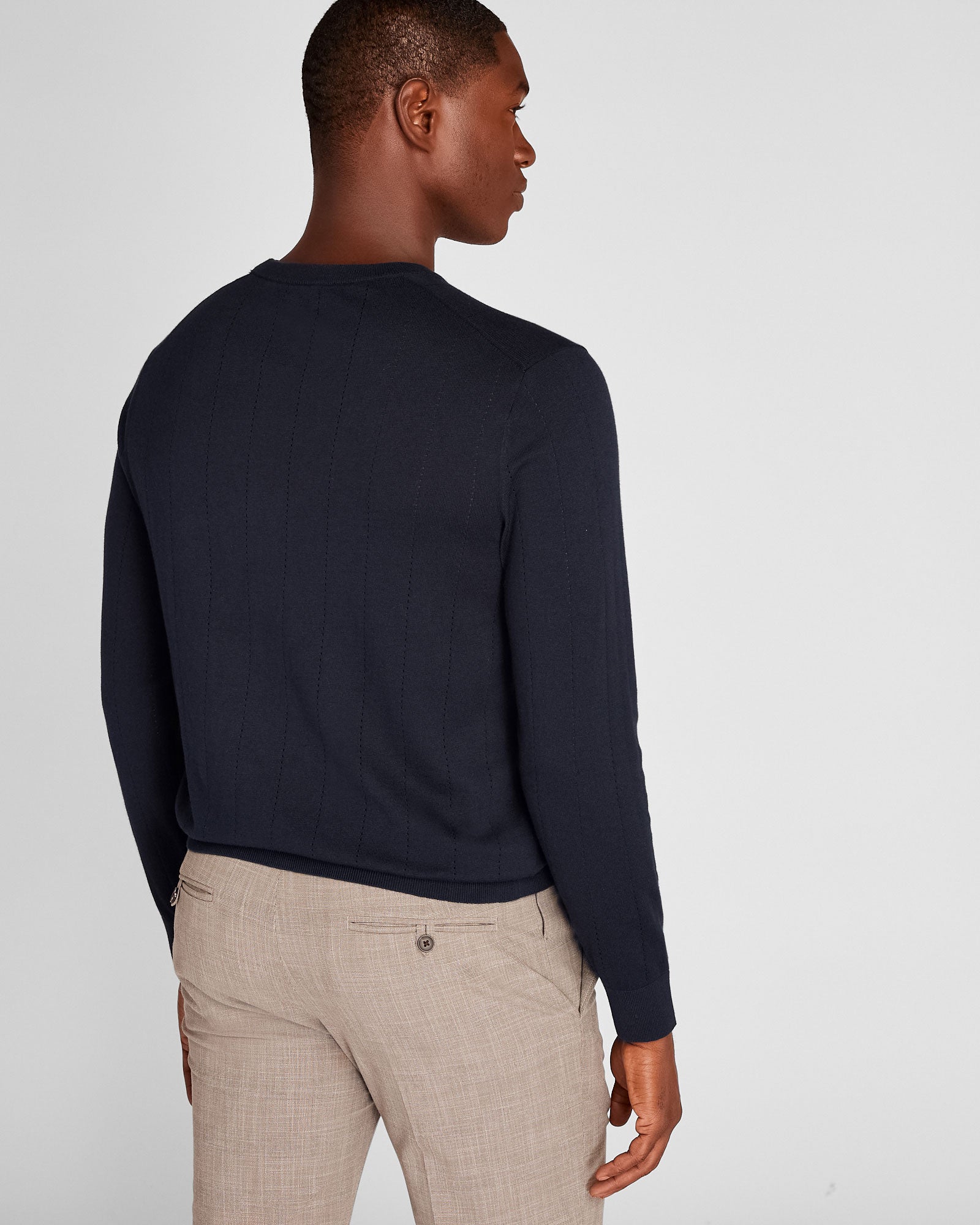 CLUB MONACO - Cotton Silk Crewneck - Navy