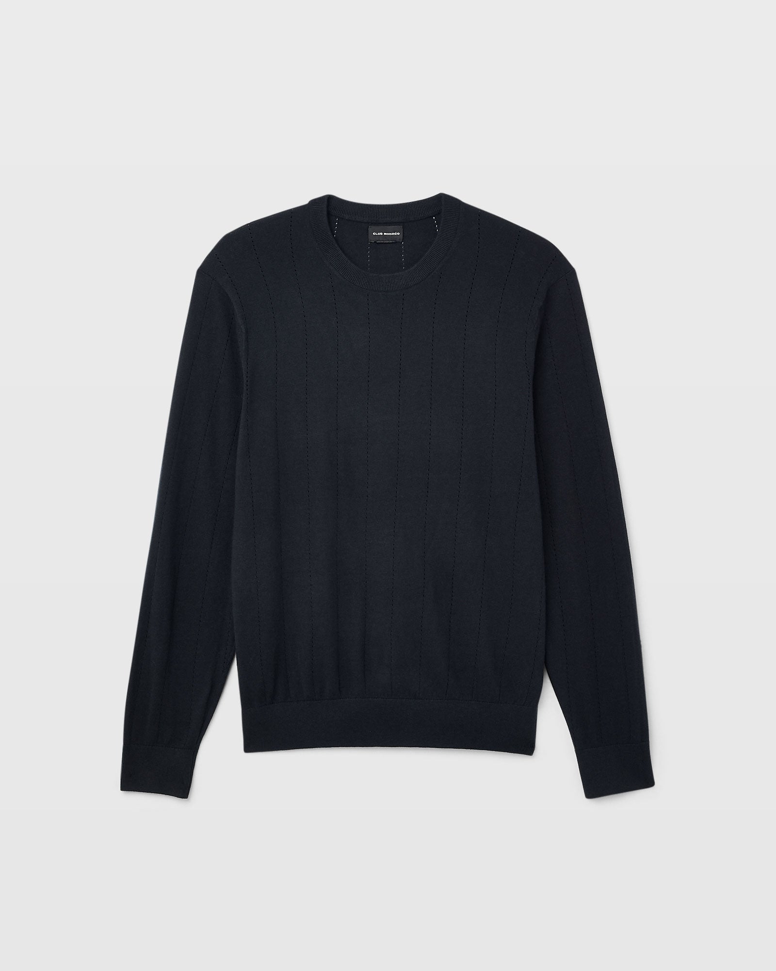 CLUB MONACO - Cotton Silk Crewneck - Navy
