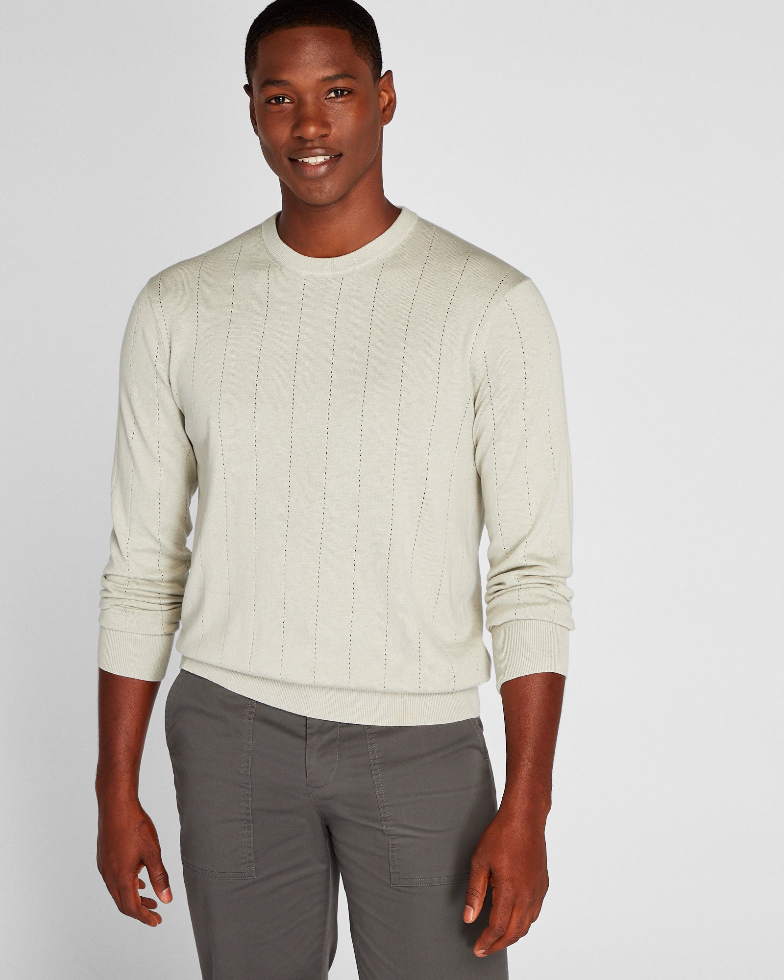 CLUB MONACO - Cotton Silk Crewneck - Sage