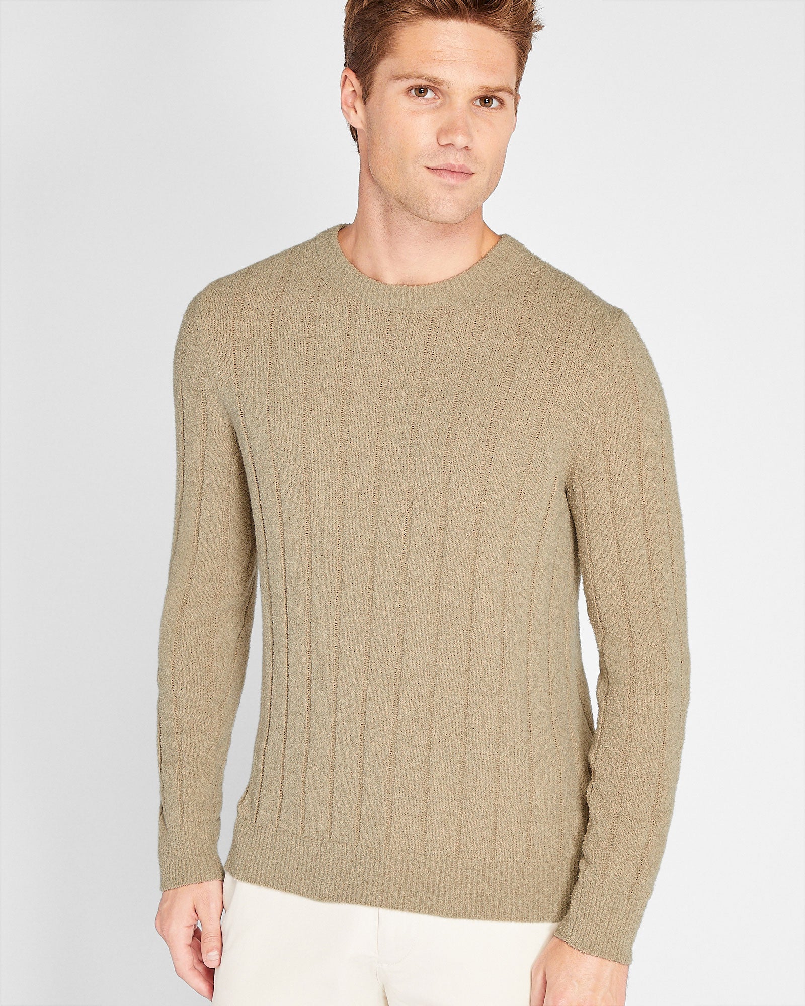 CLUB MONACO - Bouclé Crewneck - Light Khaki