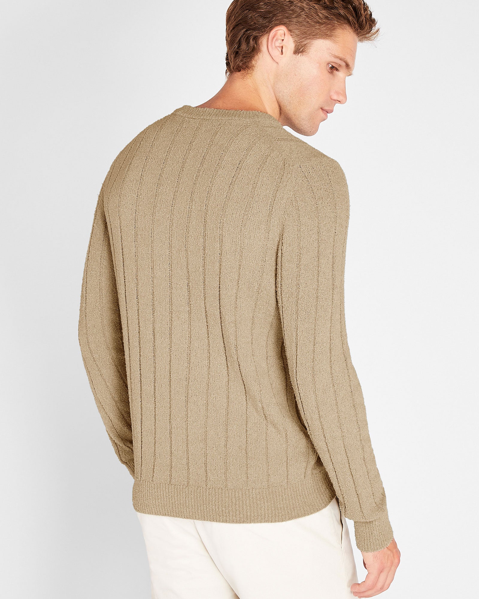 CLUB MONACO - Bouclé Crewneck - Light Khaki