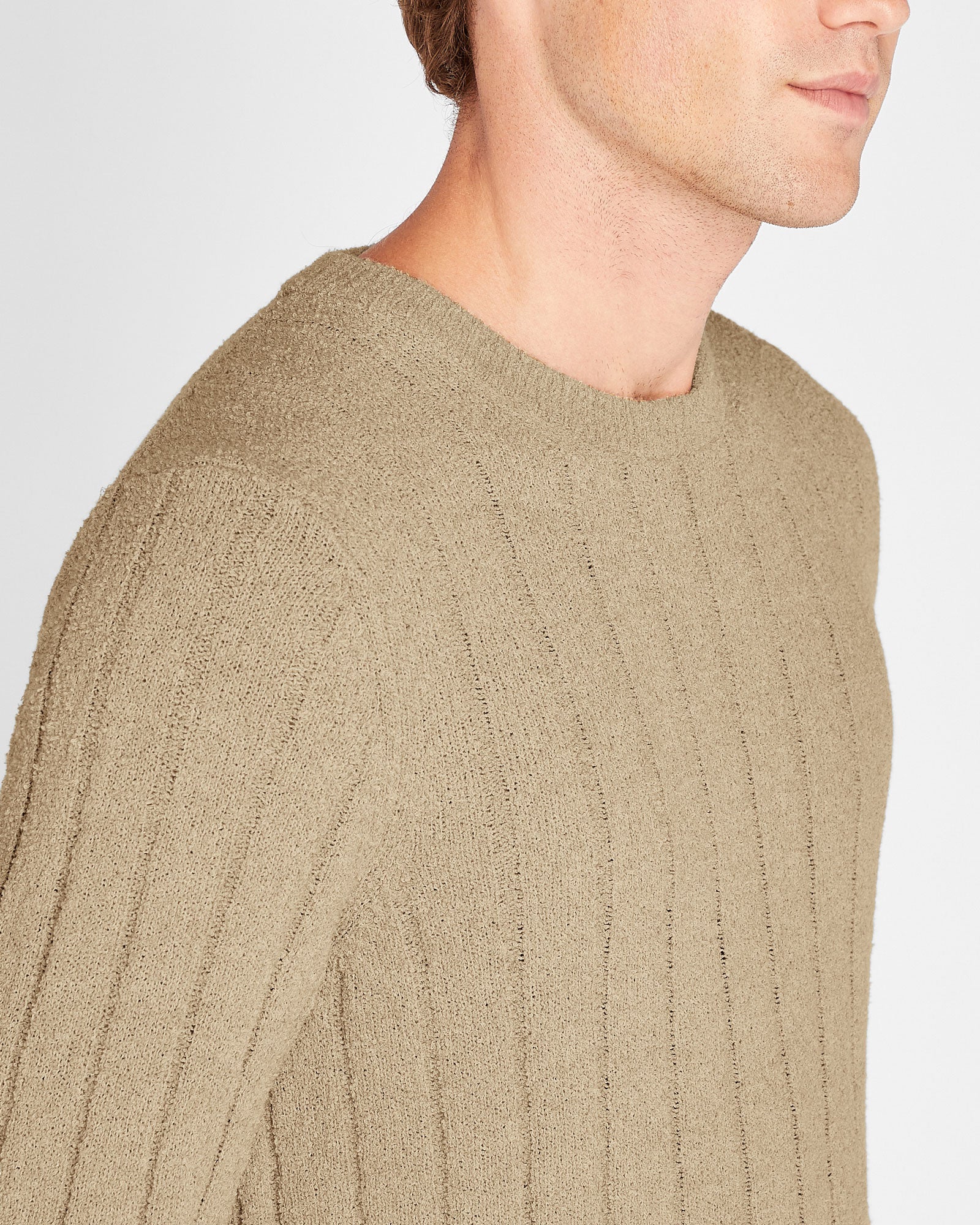 CLUB MONACO - Bouclé Crewneck - Light Khaki