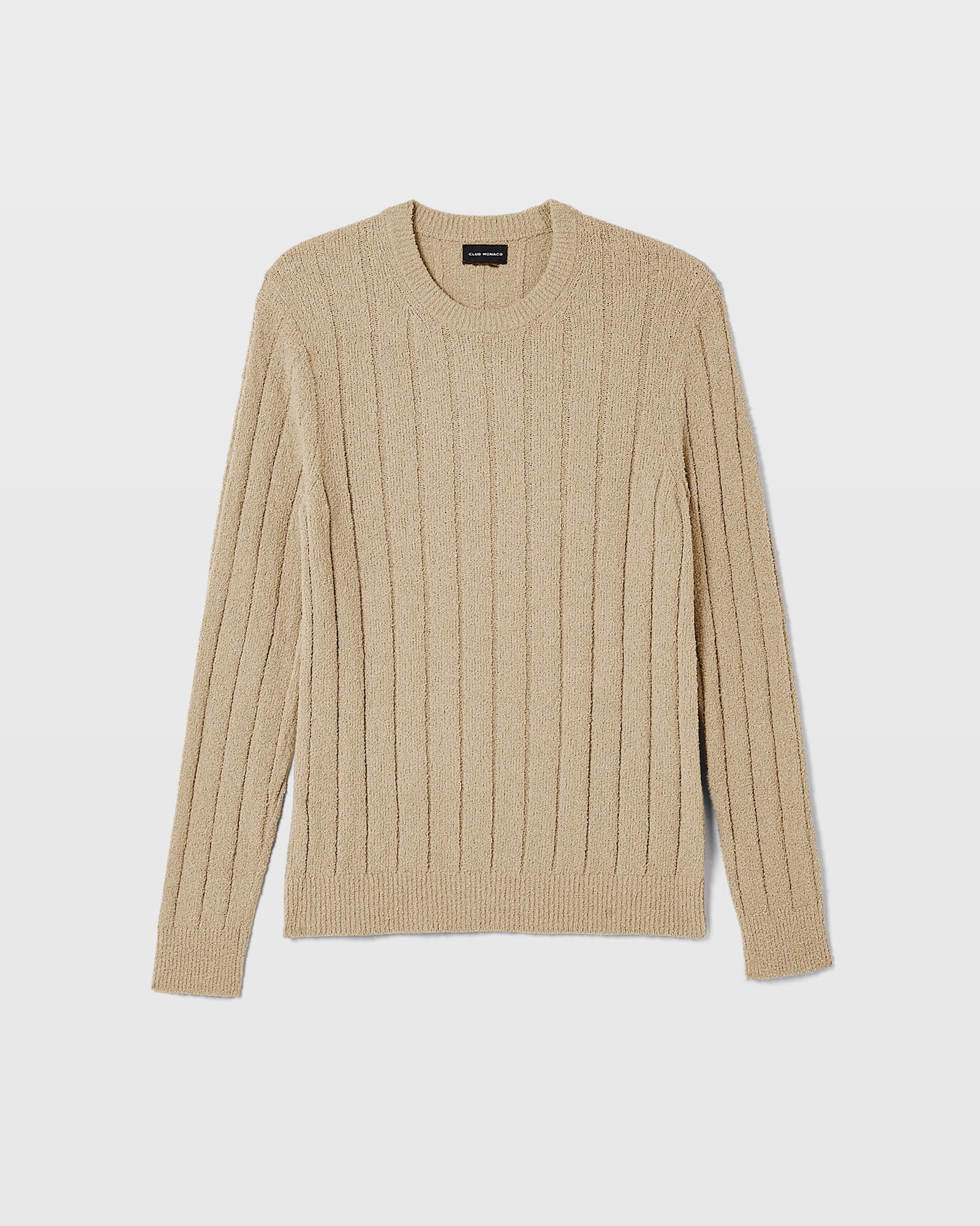 CLUB MONACO - Bouclé Crewneck - Light Khaki
