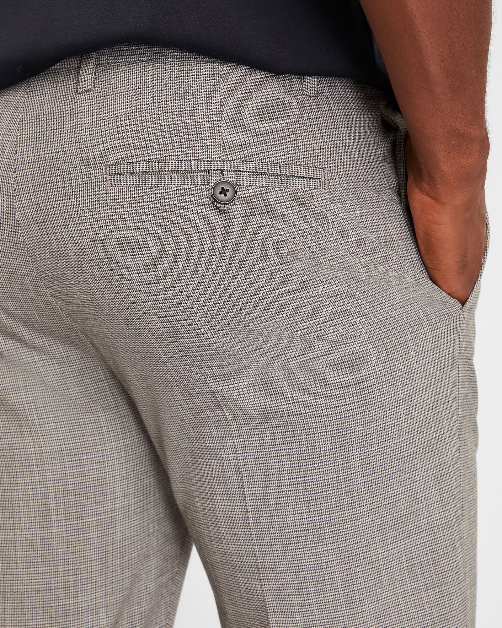 CLUB MONACO - Pantalon micro pied-de-poule Sutton - Mélange De Brun