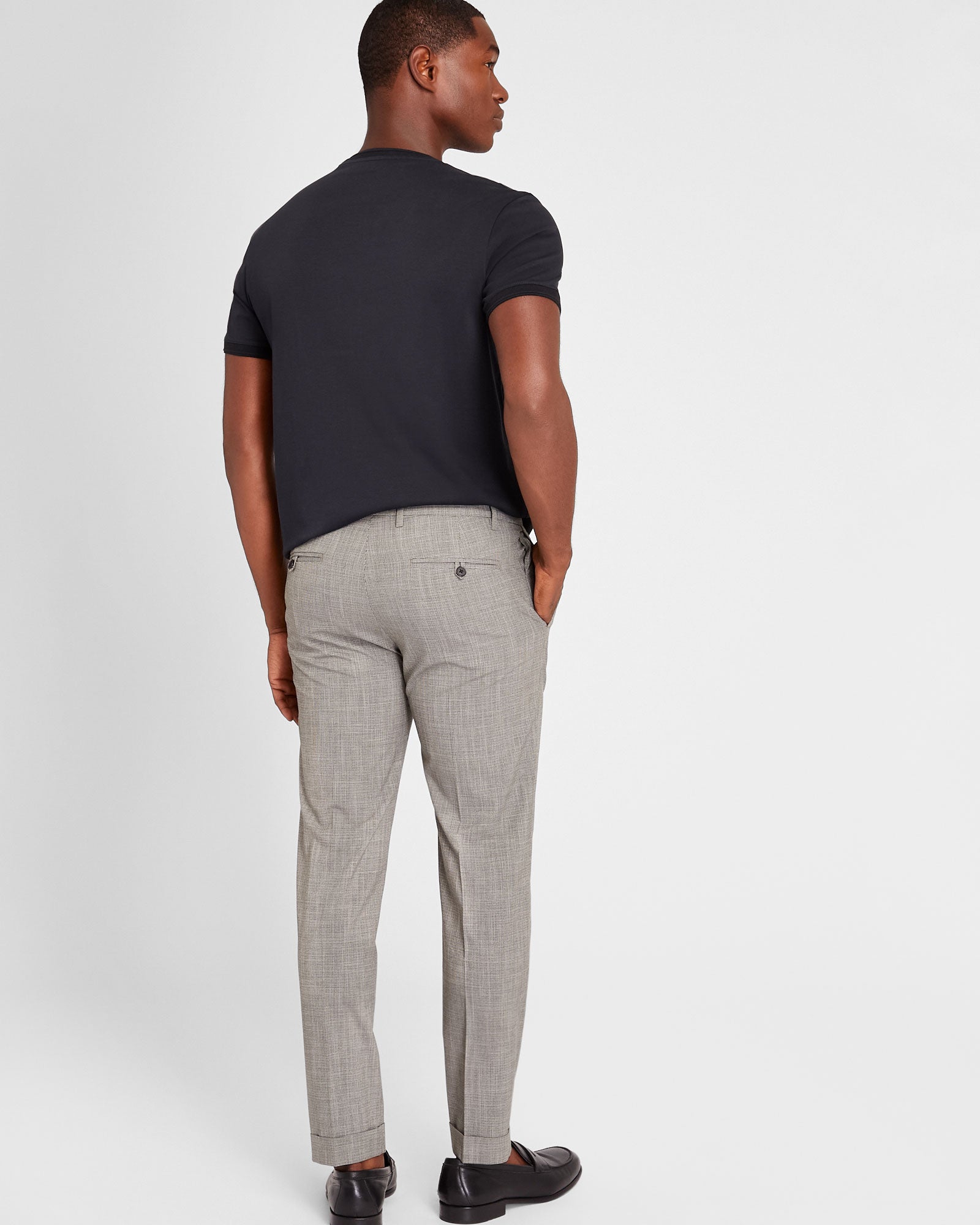 CLUB MONACO - Pantalon micro pied-de-poule Sutton - Mélange De Brun