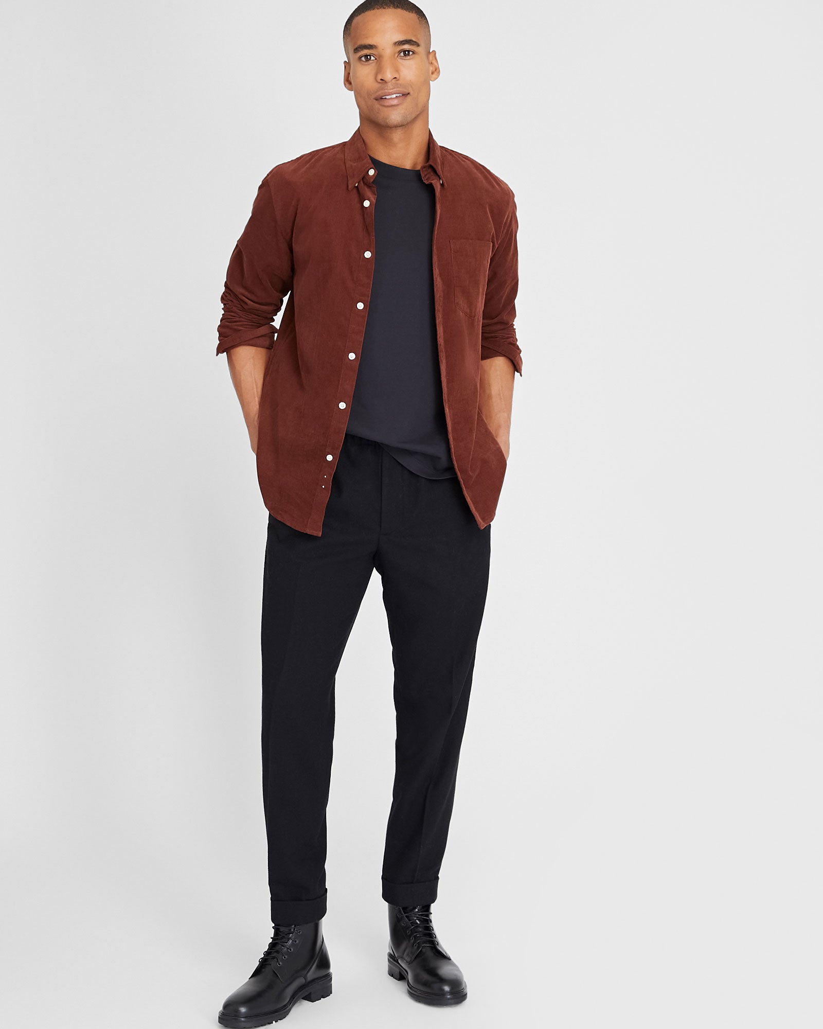 CLUB MONACO - Wool Elasticated Trouser - Black