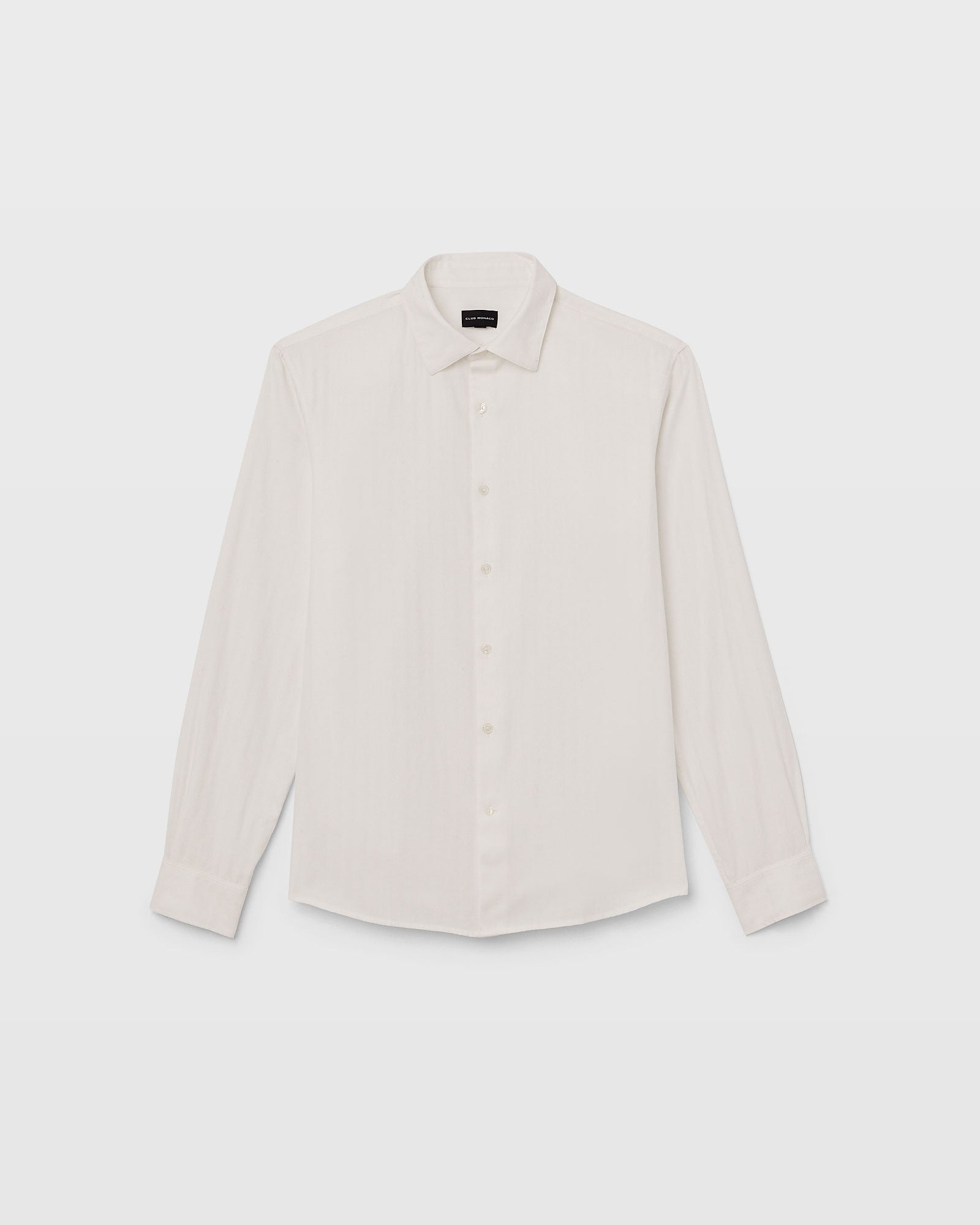 CLUB MONACO - Slim Jacquard Cable Shirt - Antique White